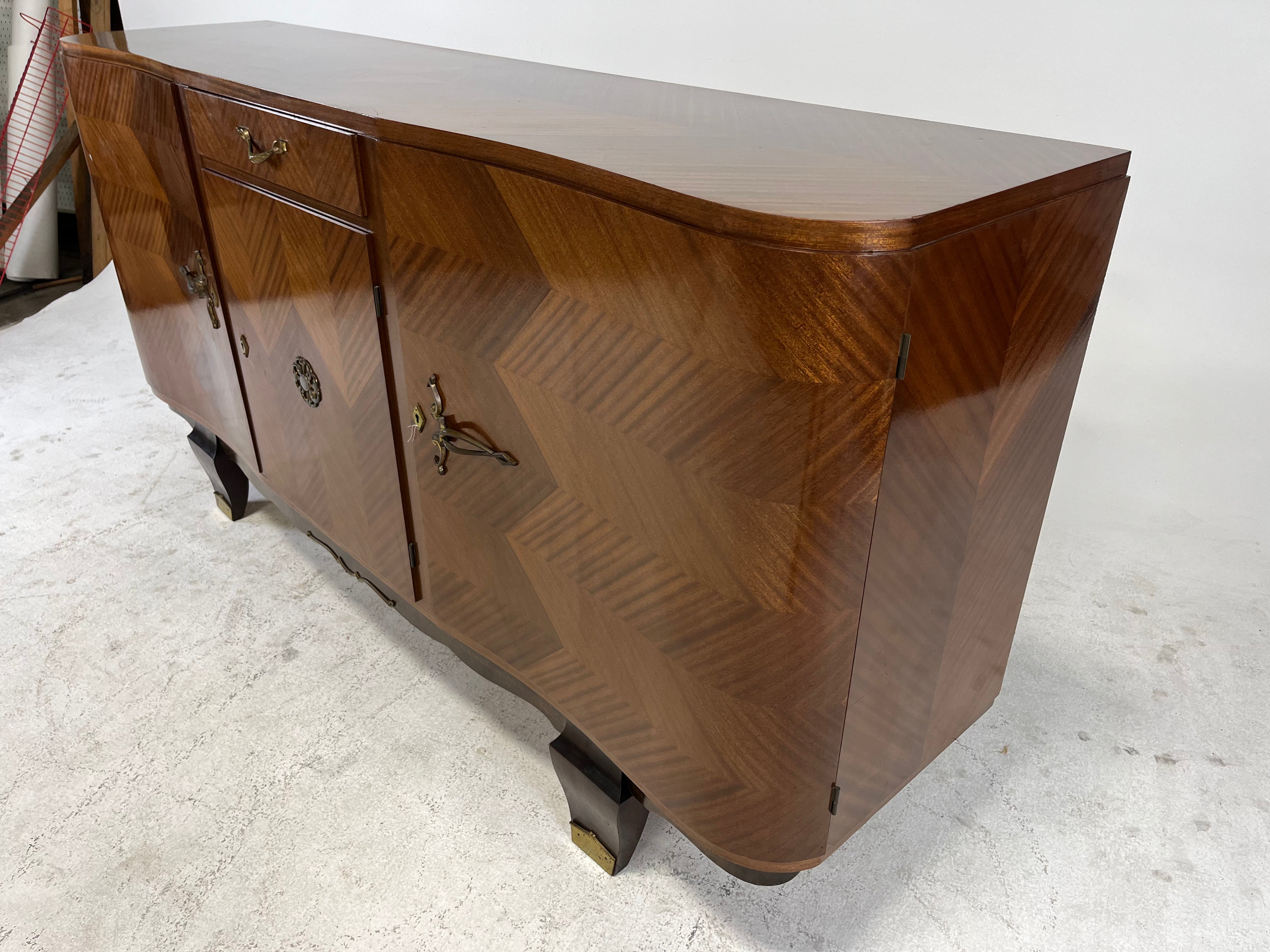 Modern Art Deco Mahogany French Sideboard