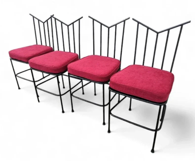 Mid Century Modern Wrought Iron Dining Chairs