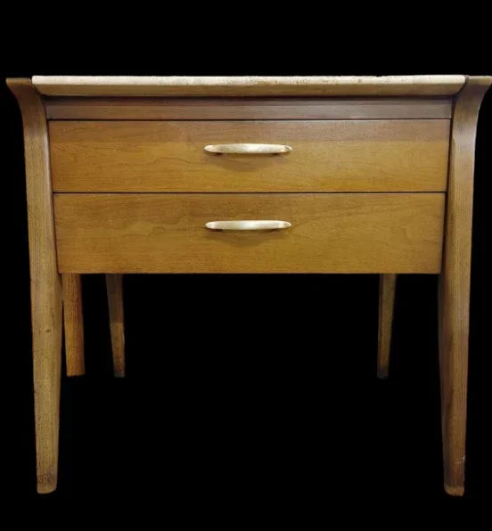 Mid Century Modern Drexel Profile Marble Top Cabinet