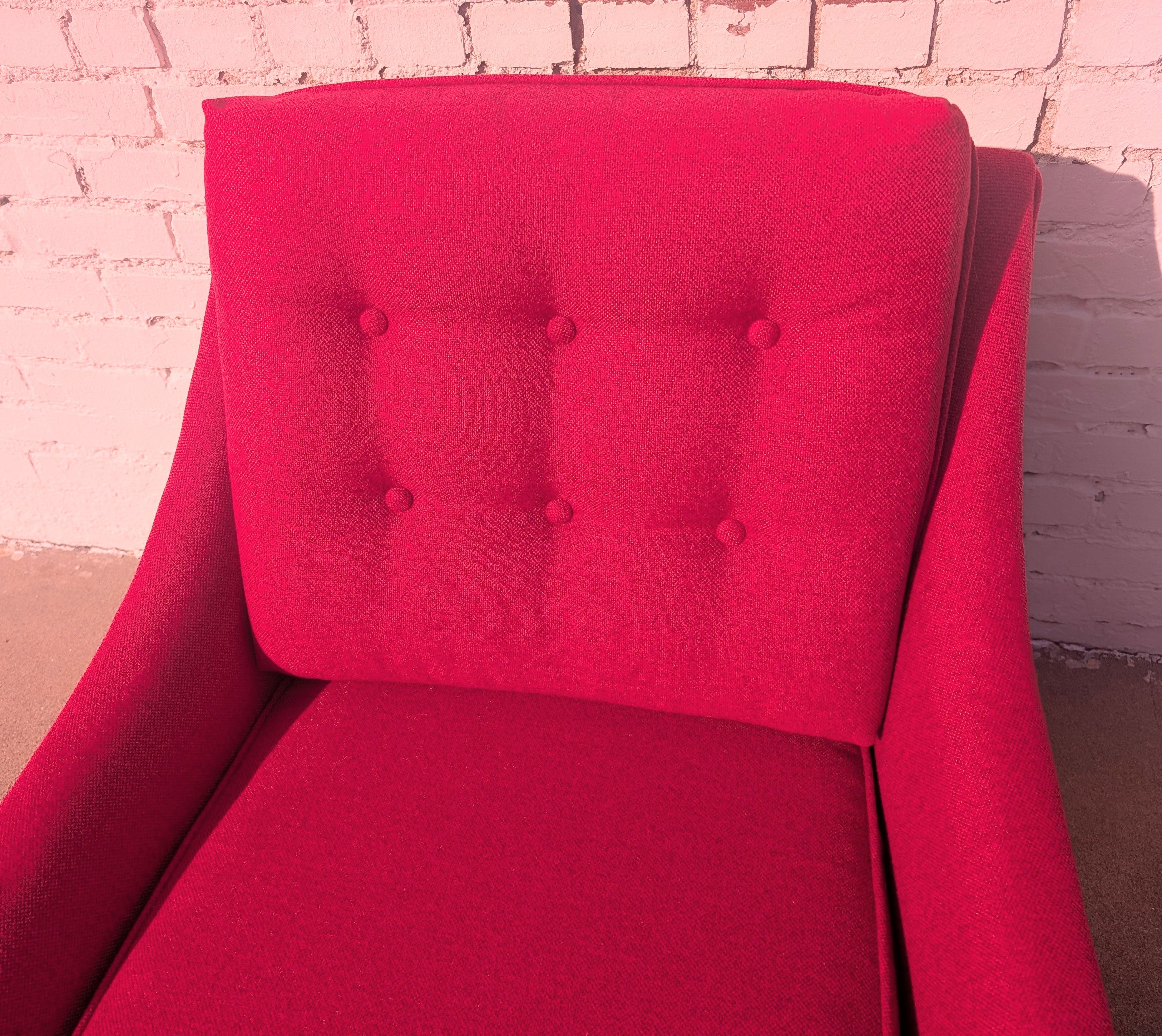 Mid Century Modern Red Lowback Chair