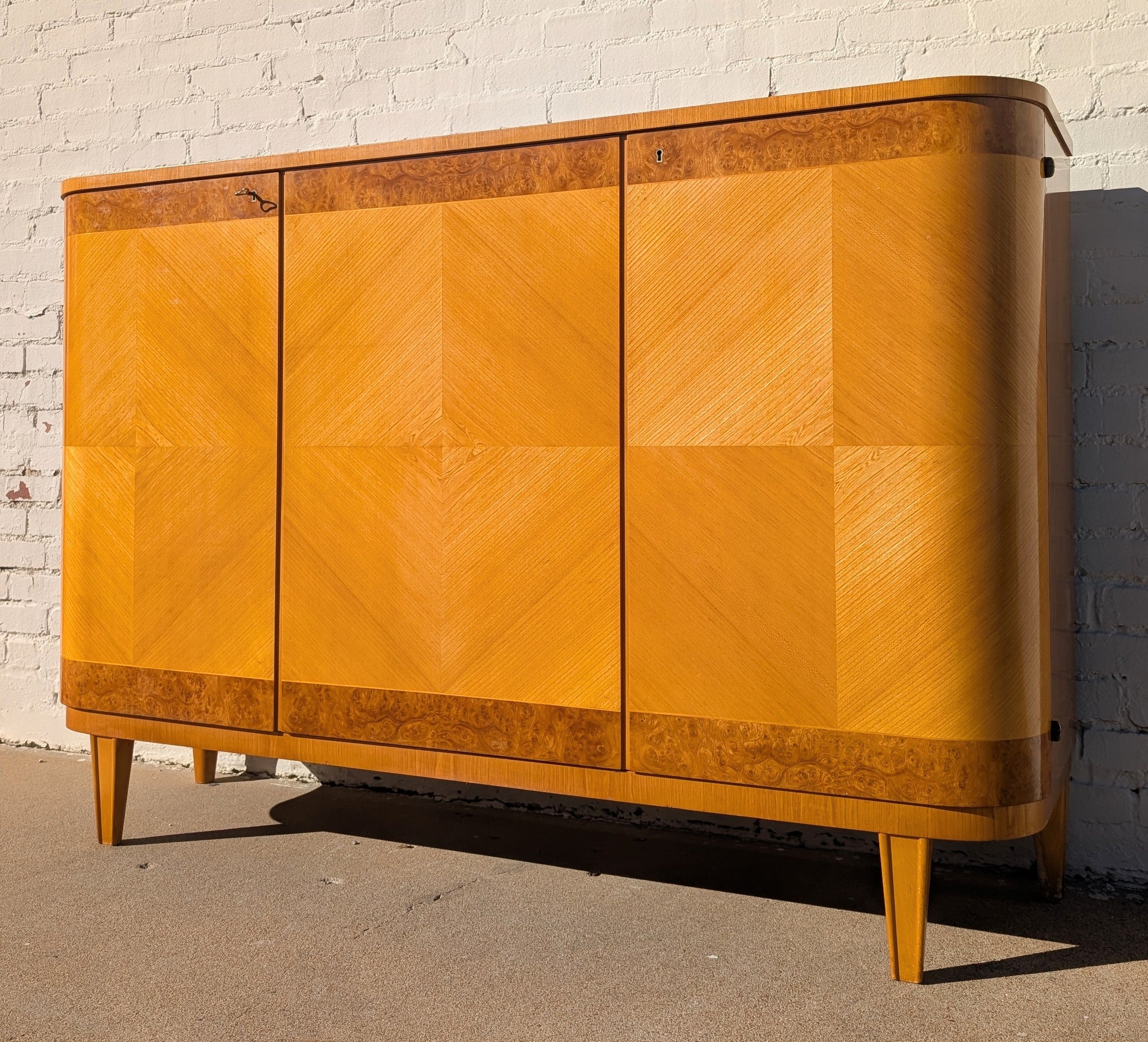 Swedish Art Deco Burlwood Cabinet