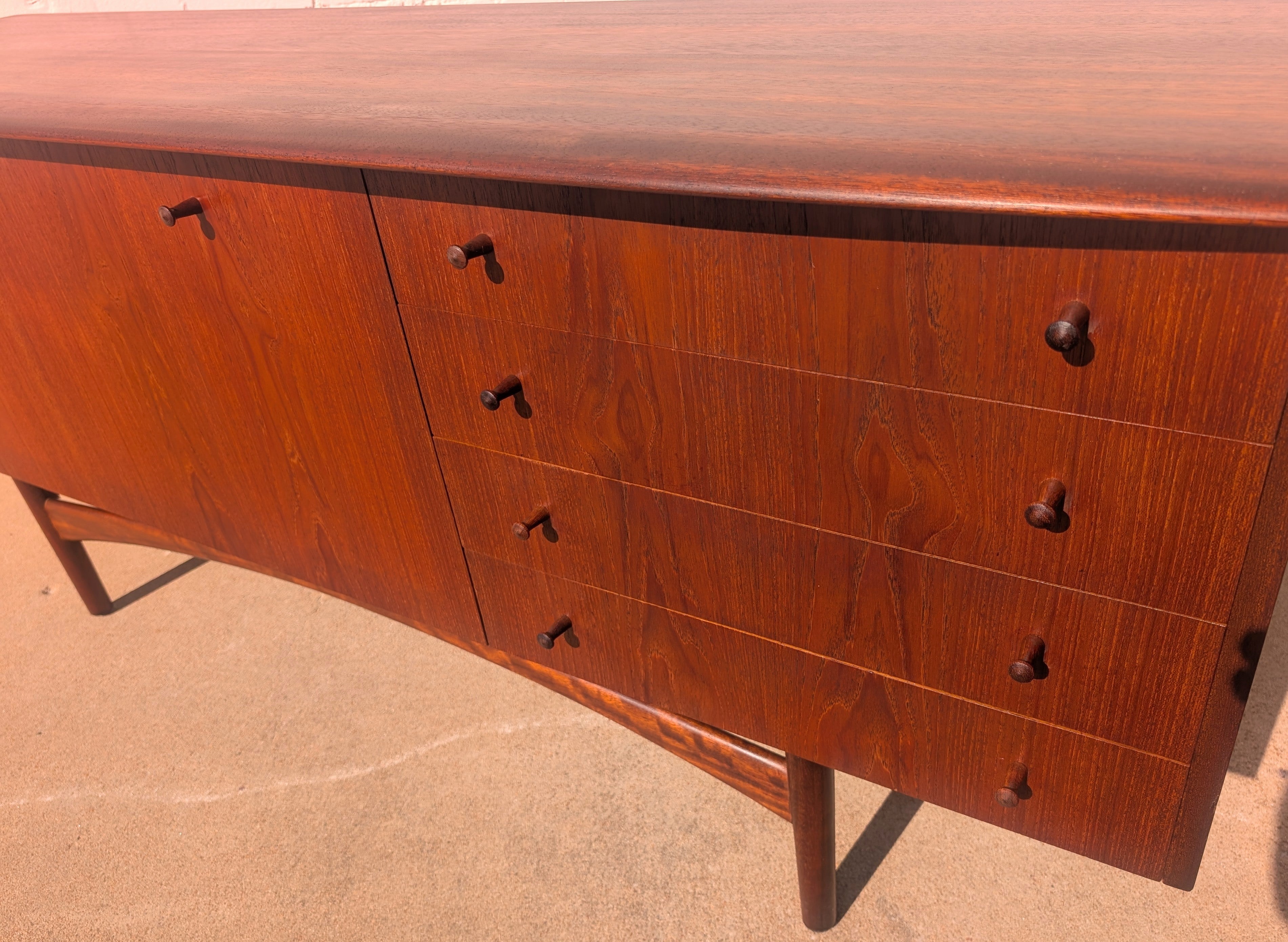 Mid Century English Modern Teak Credenza by Dalescraft
