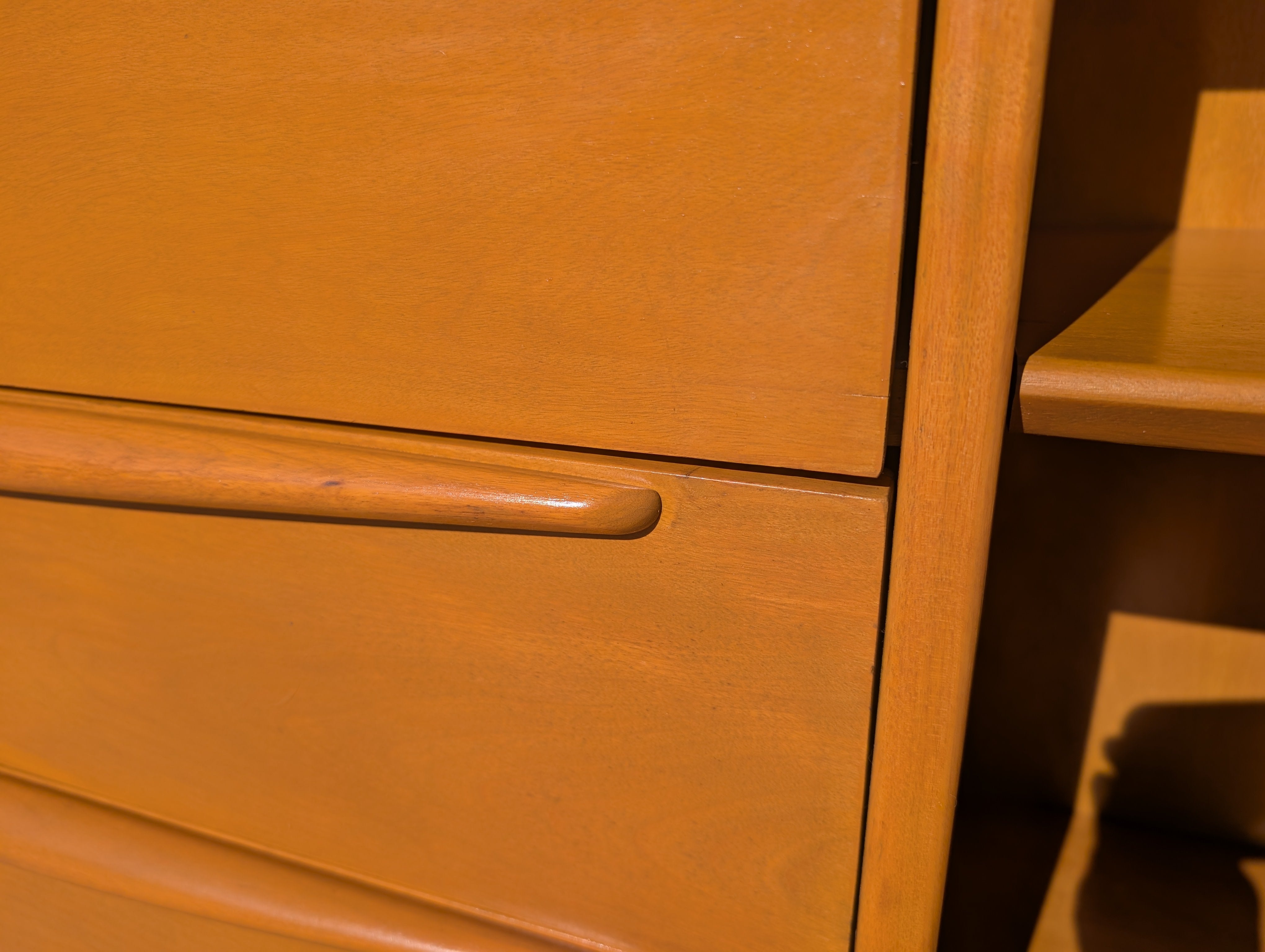 Mid Century Modern Heywood Wakefield Solid Birch Drop Front Cabinet