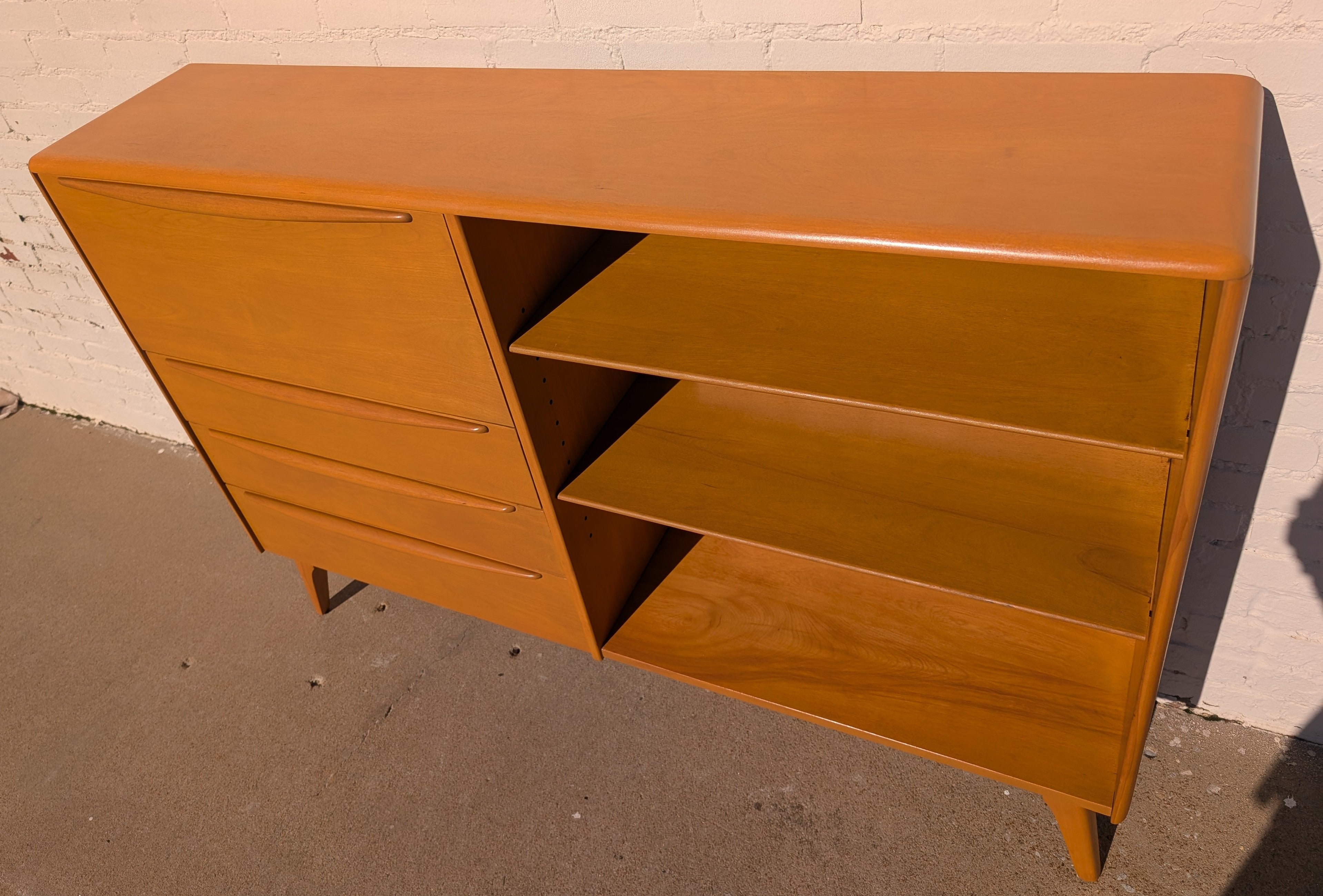 Mid Century Modern Heywood Wakefield Solid Birch Drop Front Cabinet