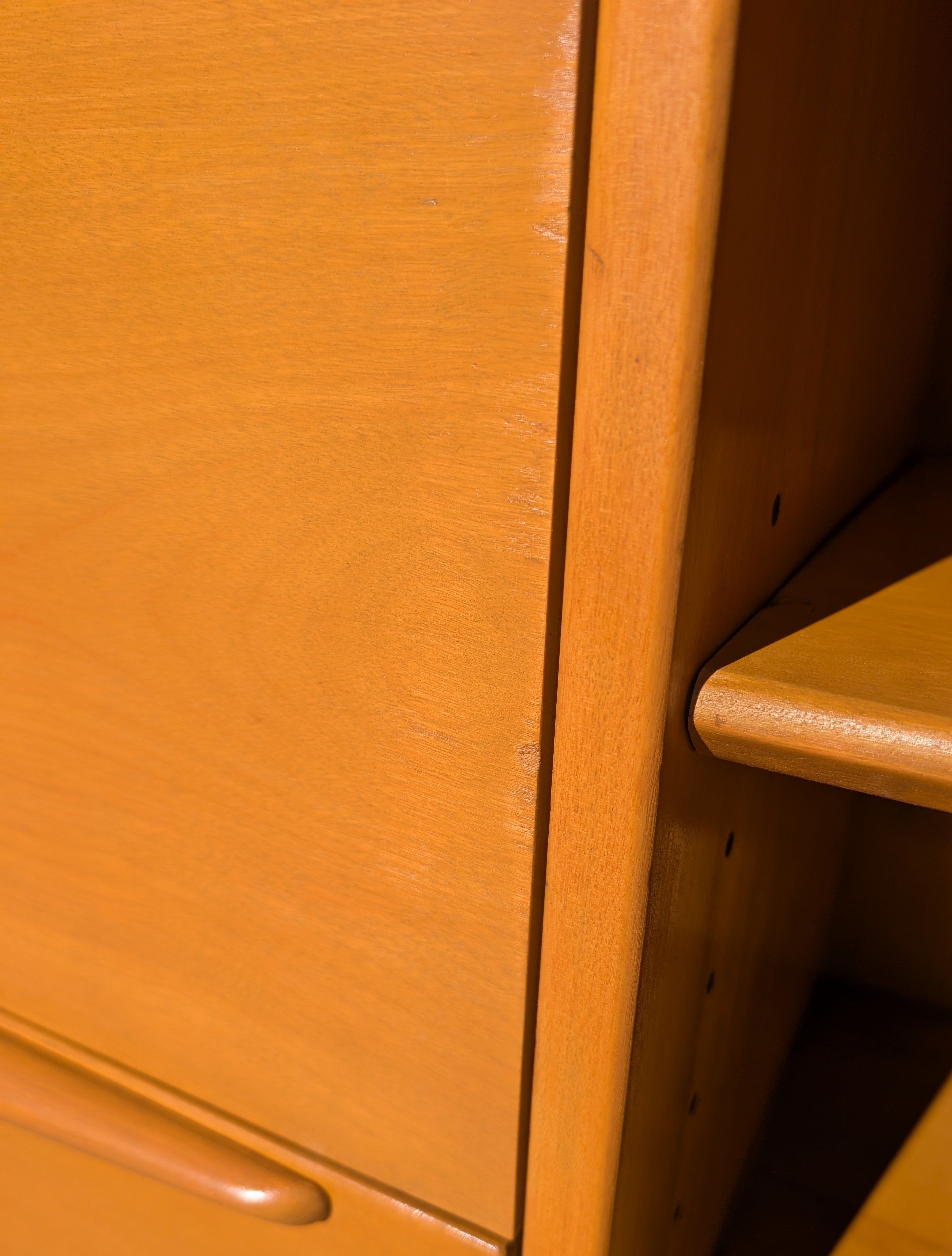 Mid Century Modern Heywood Wakefield Solid Birch Drop Front Cabinet