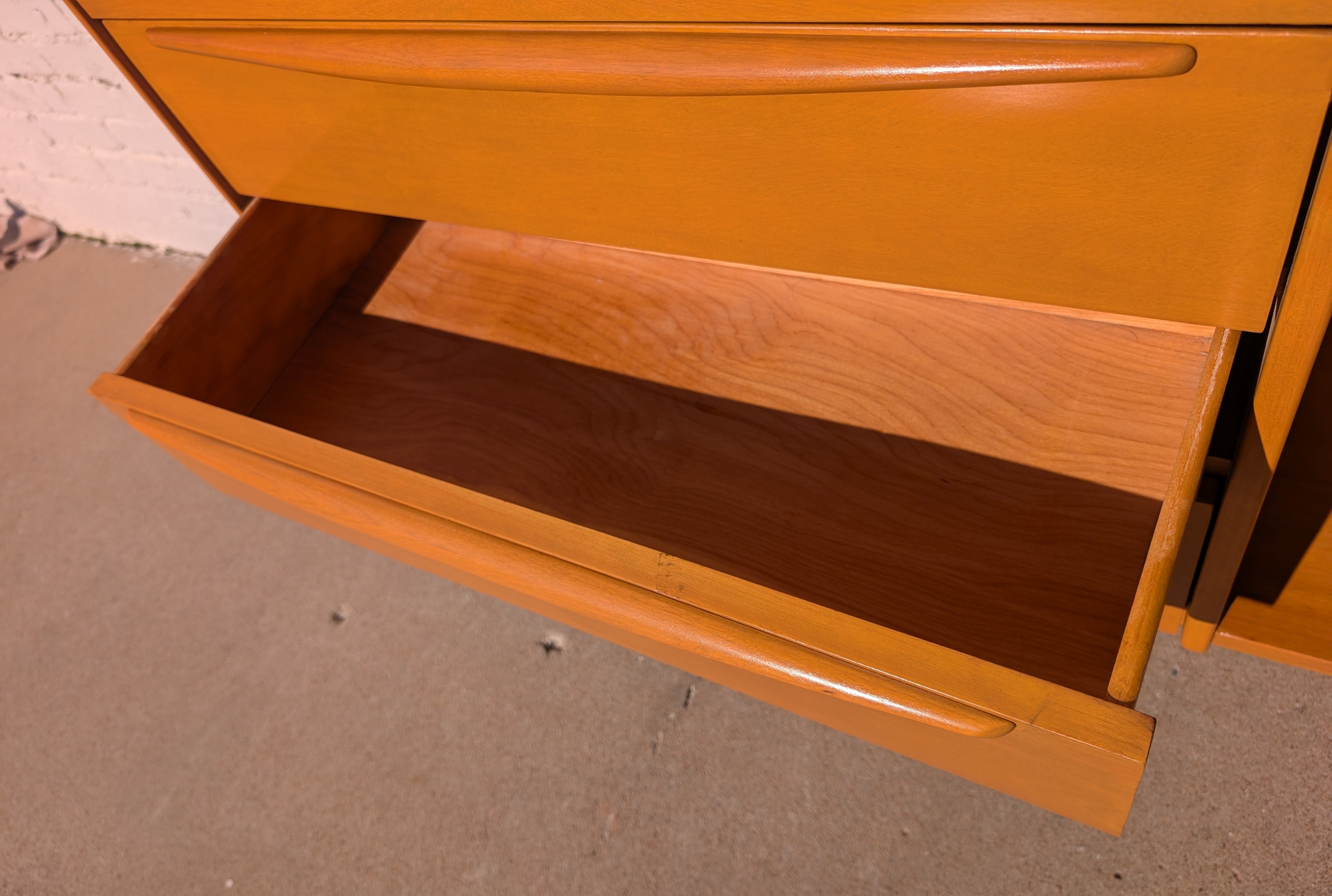 Mid Century Modern Heywood Wakefield Solid Birch Drop Front Cabinet