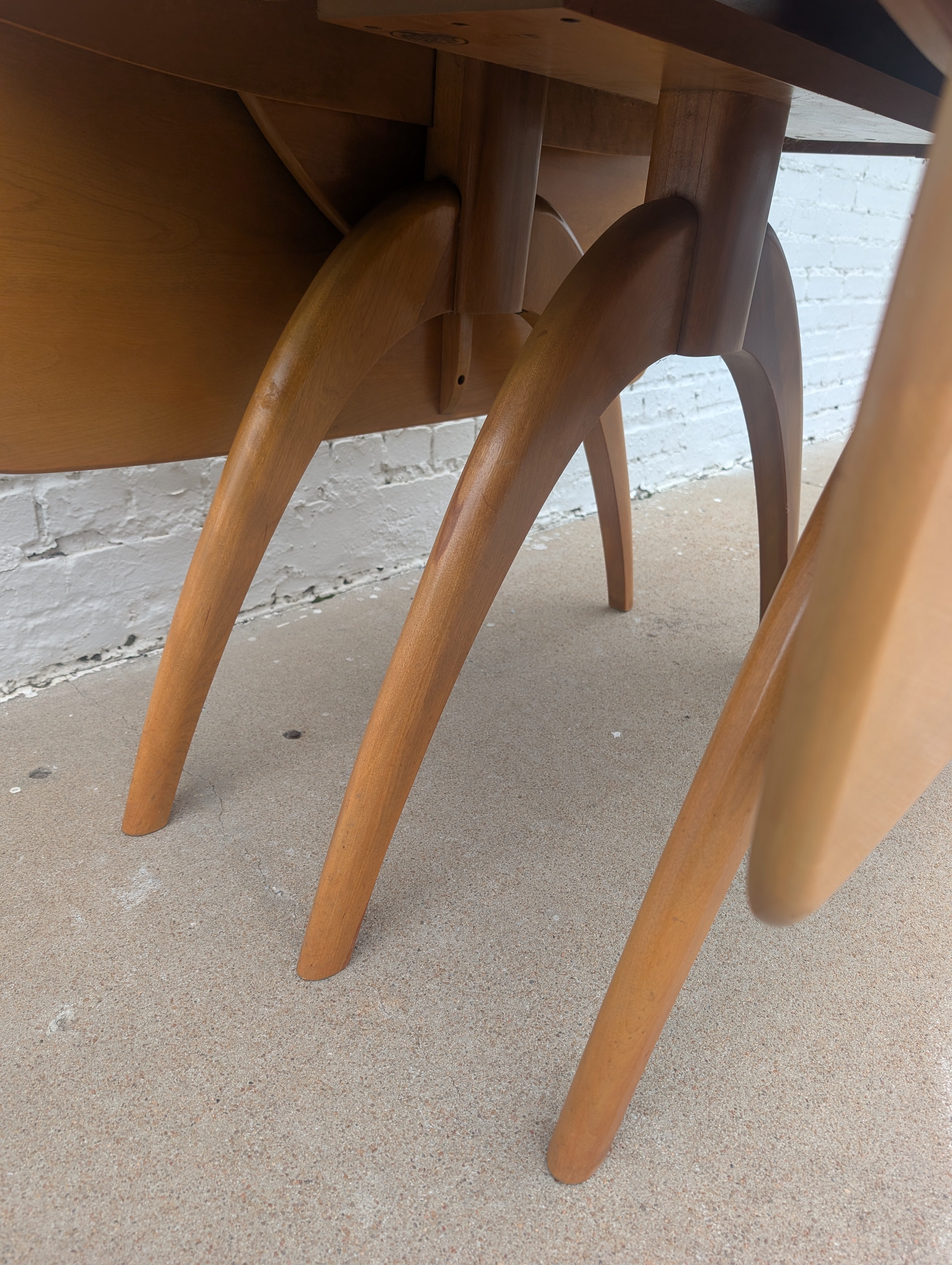 Mid Century Modern Heywood Wakefield Solid Birch Wishbone Dining Table