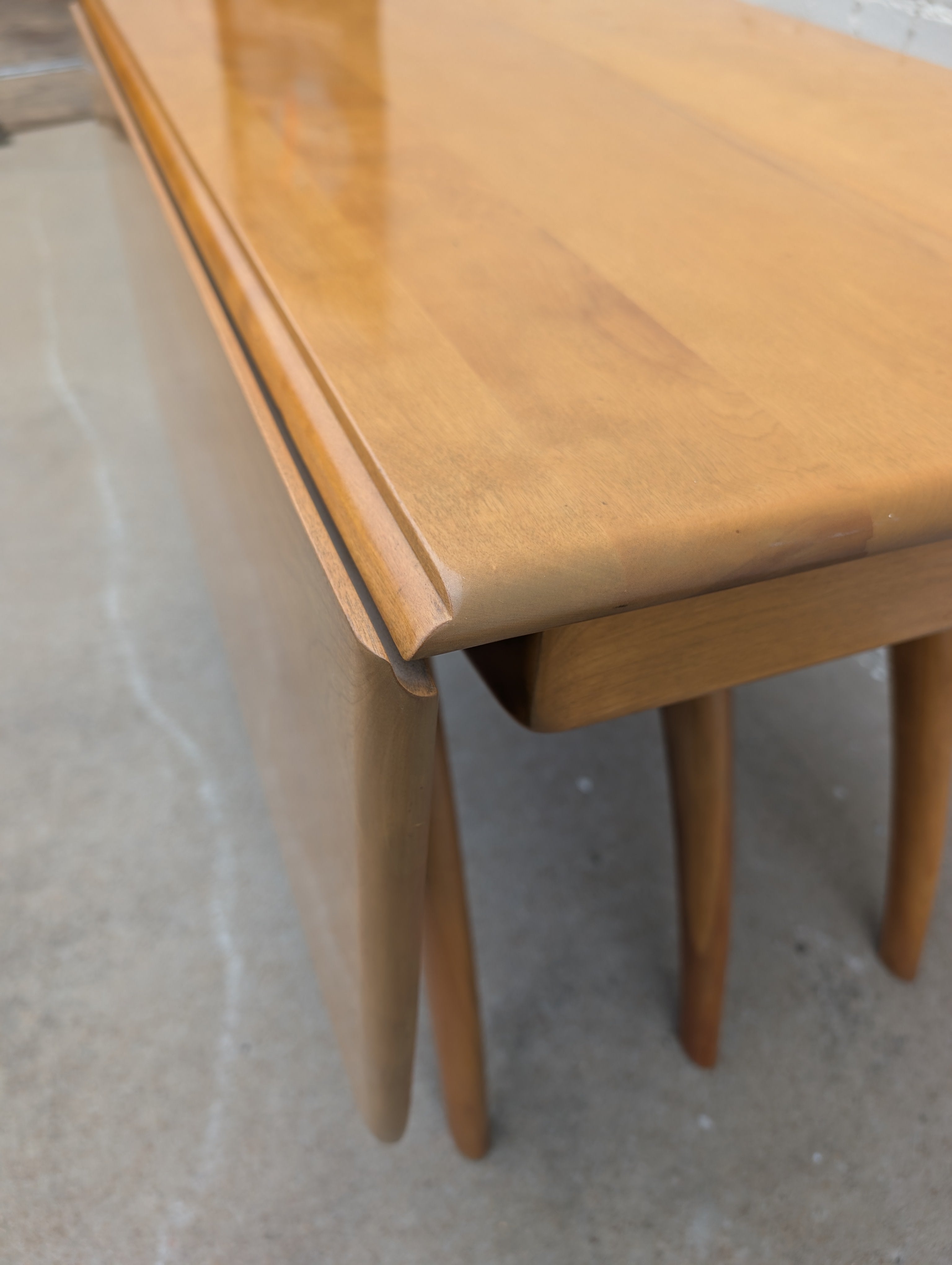 Mid Century Modern Heywood Wakefield Solid Birch Wishbone Dining Table