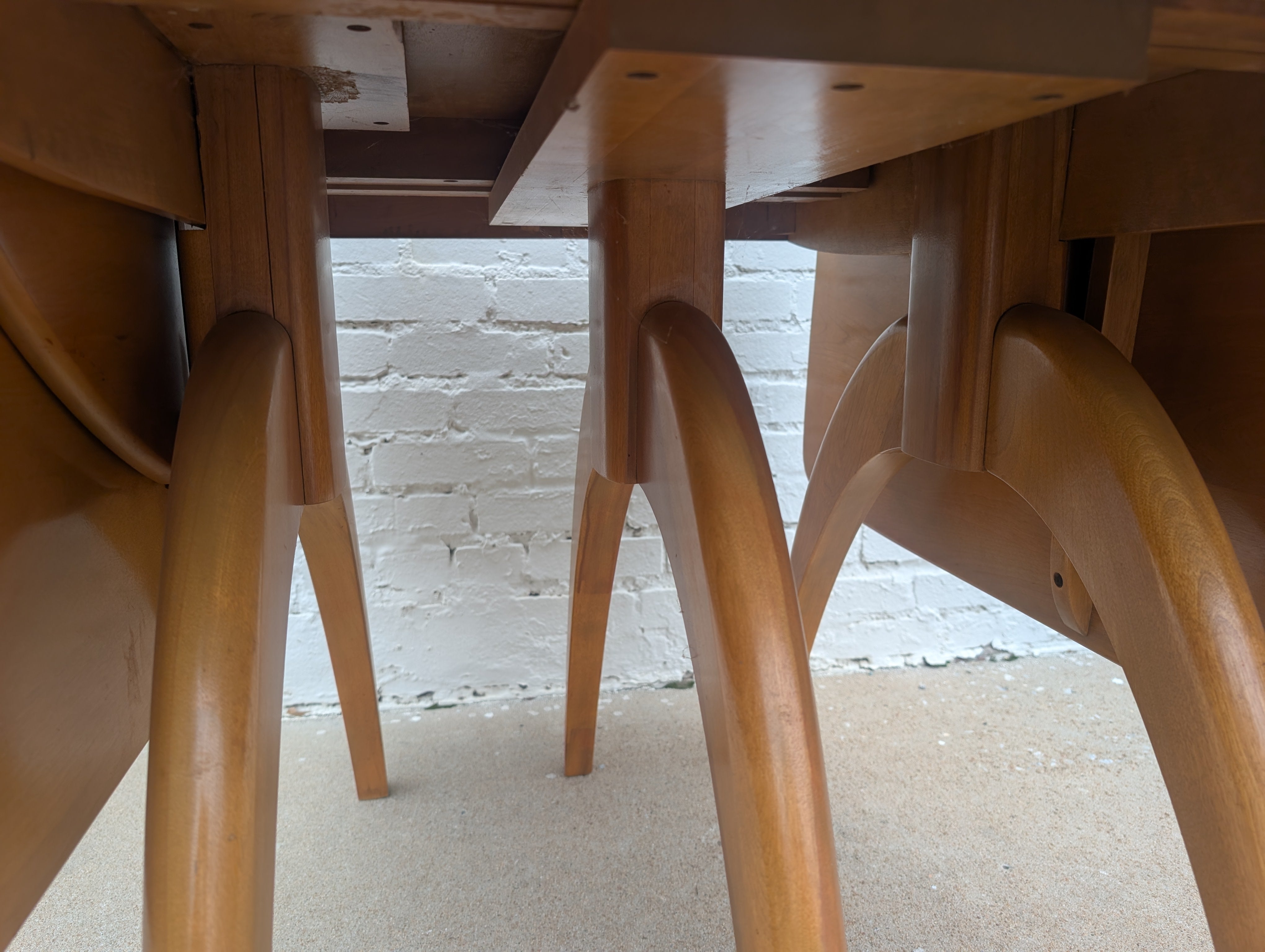 Mid Century Modern Heywood Wakefield Solid Birch Wishbone Dining Table