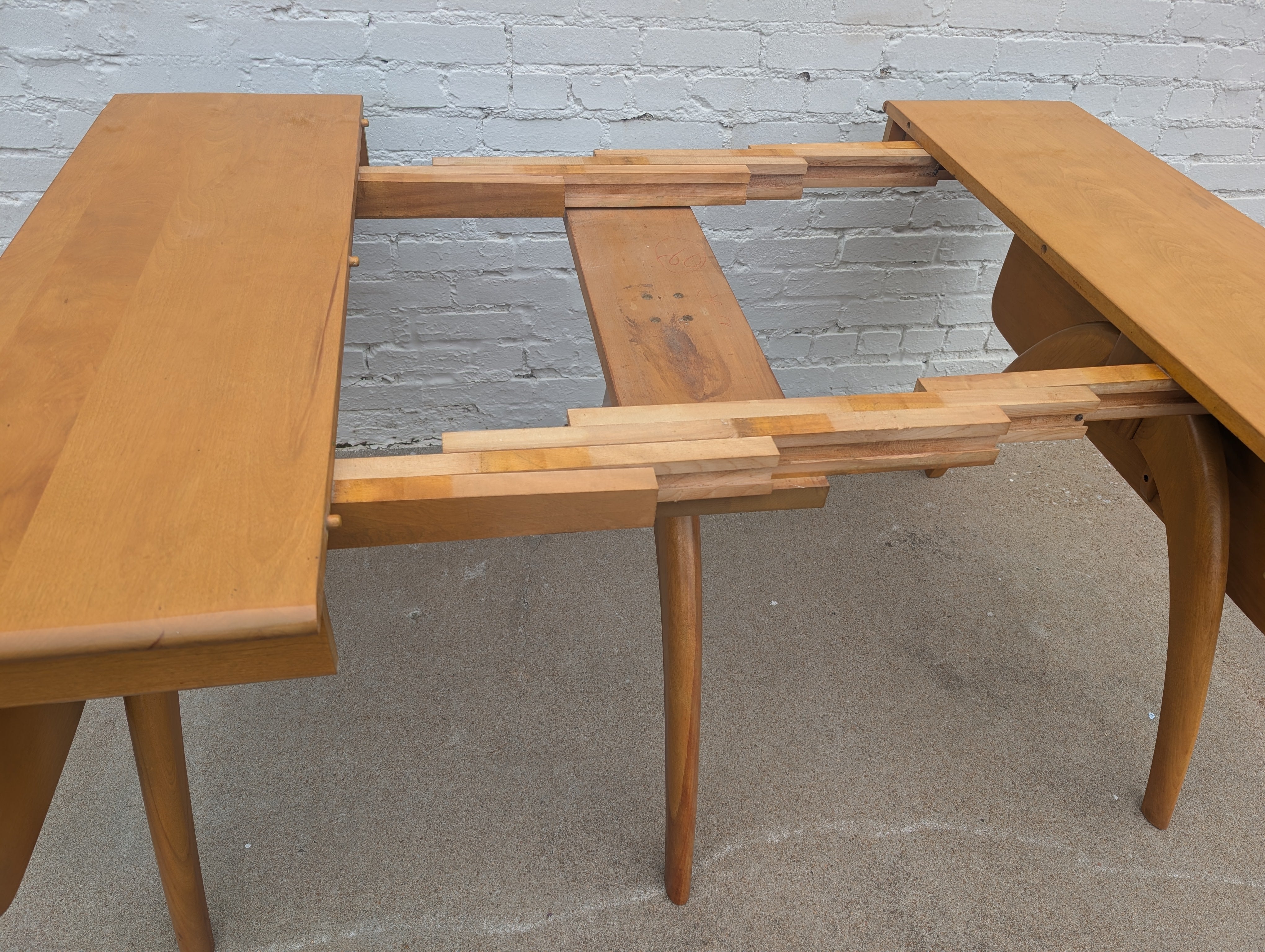Mid Century Modern Heywood Wakefield Solid Birch Wishbone Dining Table