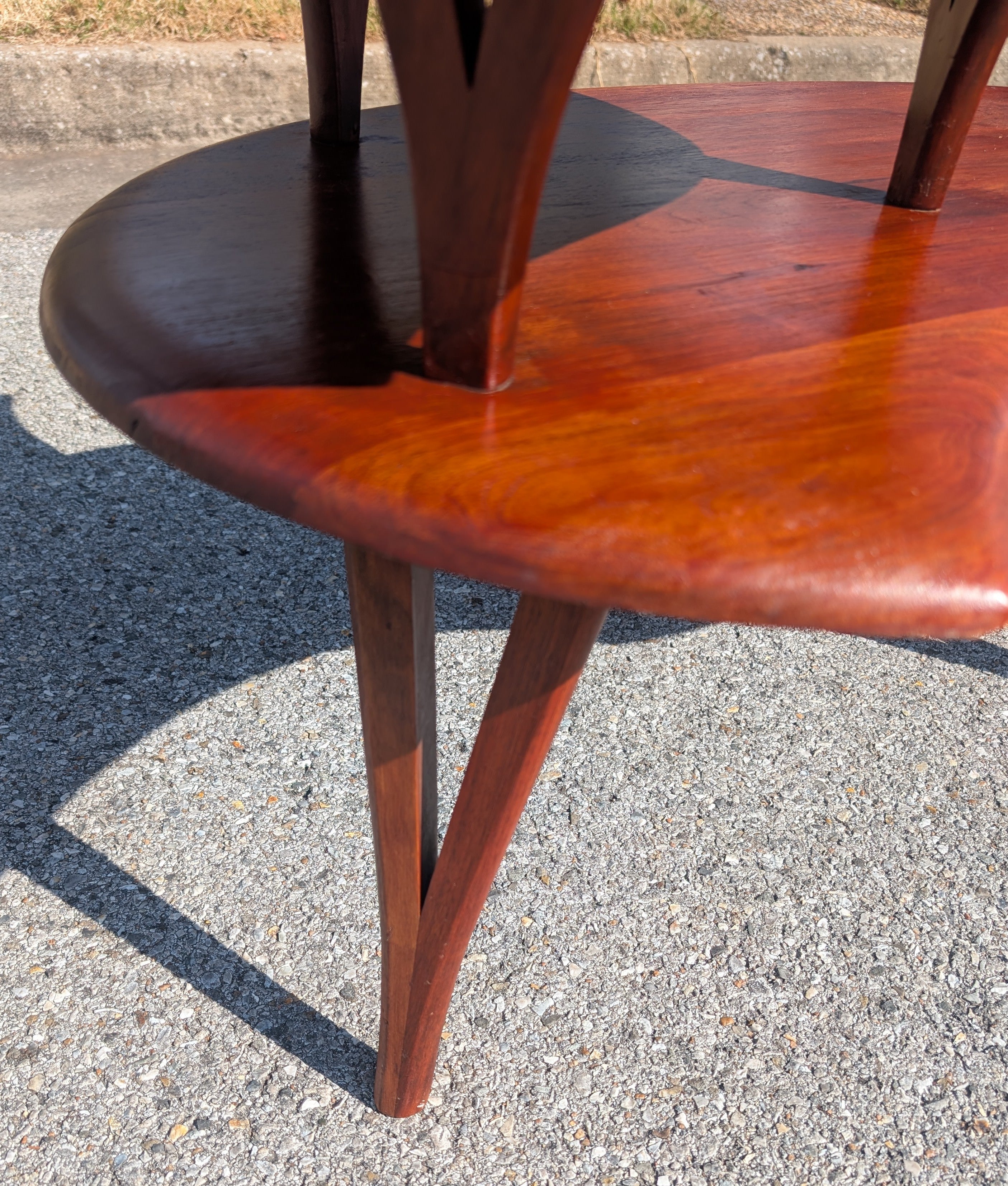 Mid Century Modern Amorphic Sculptural Walnut Coffee Table in Manner of Bissman