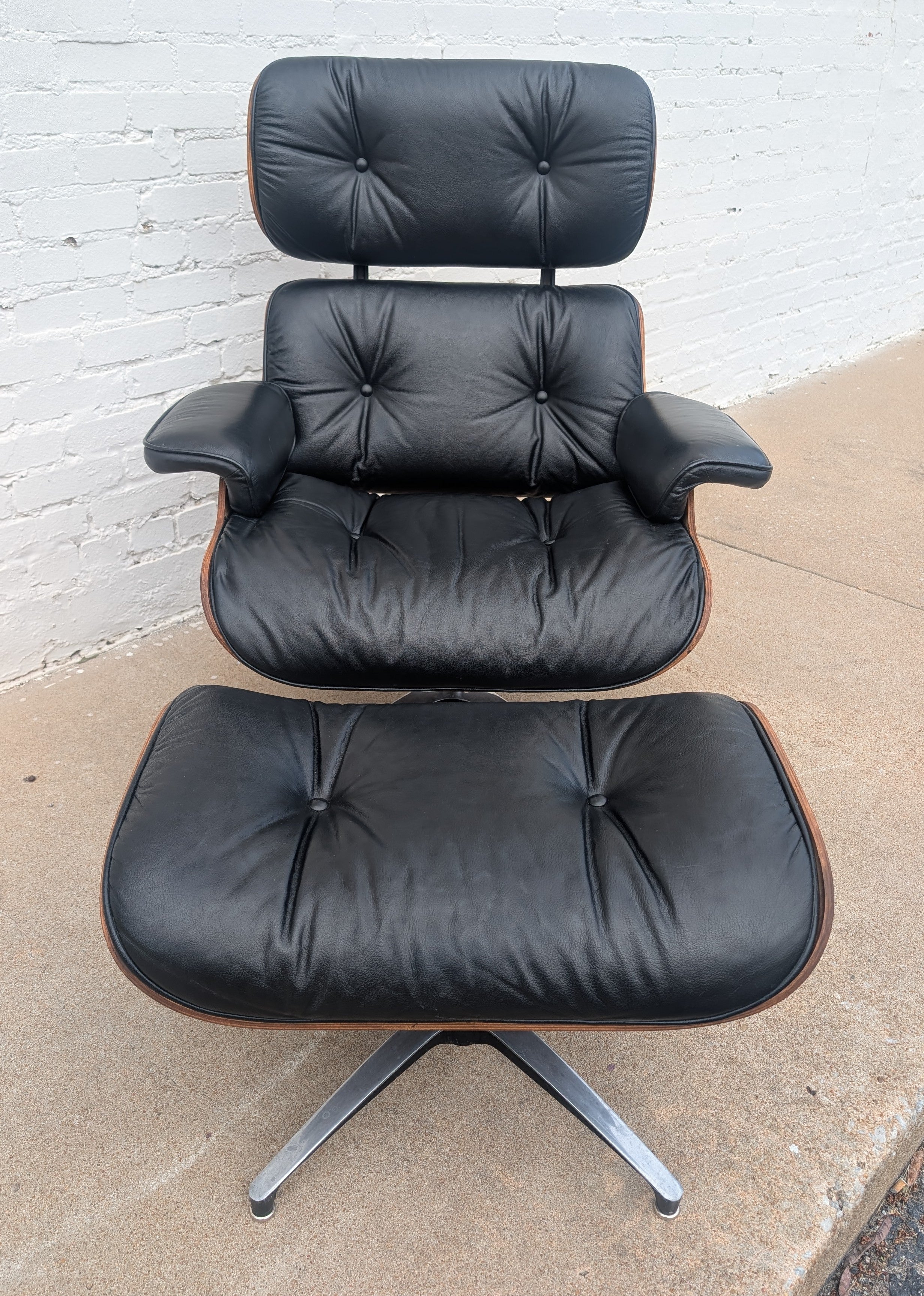 Mid Century Modern Eames Style Lounger and Ottoman by Selig