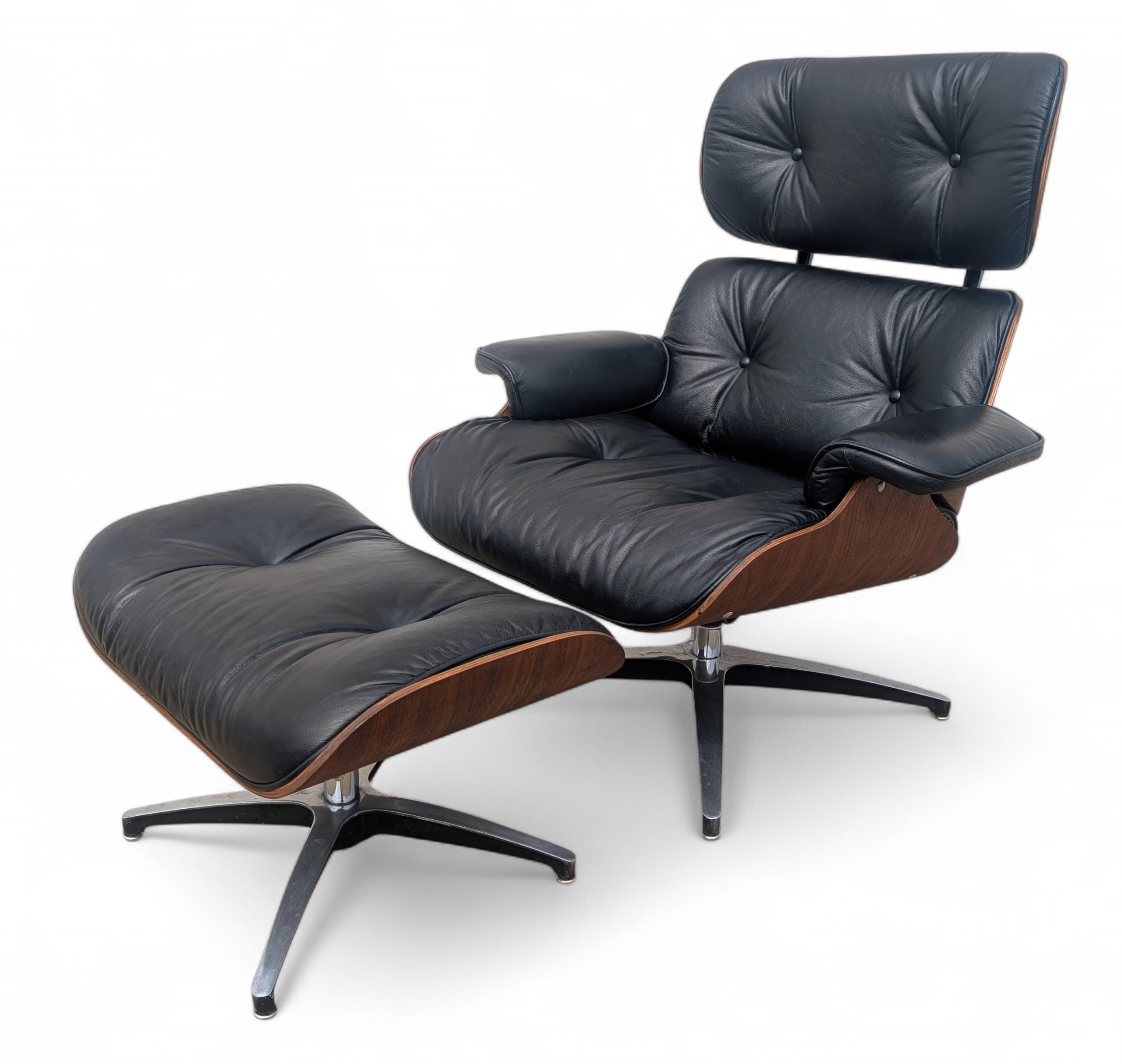 Mid Century Modern Eames Style Lounger and Ottoman by Selig