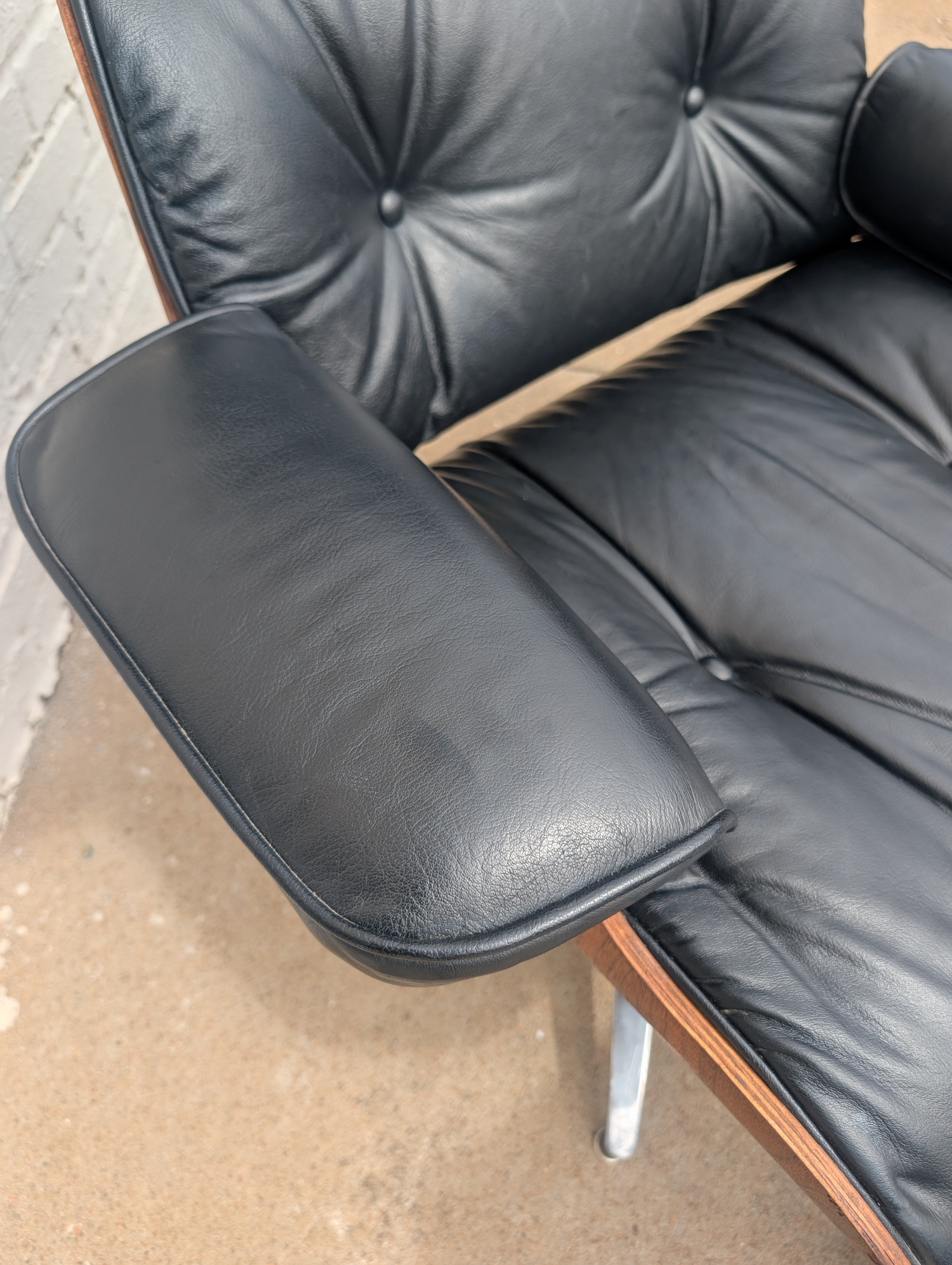 Mid Century Modern Eames Style Lounger and Ottoman by Selig