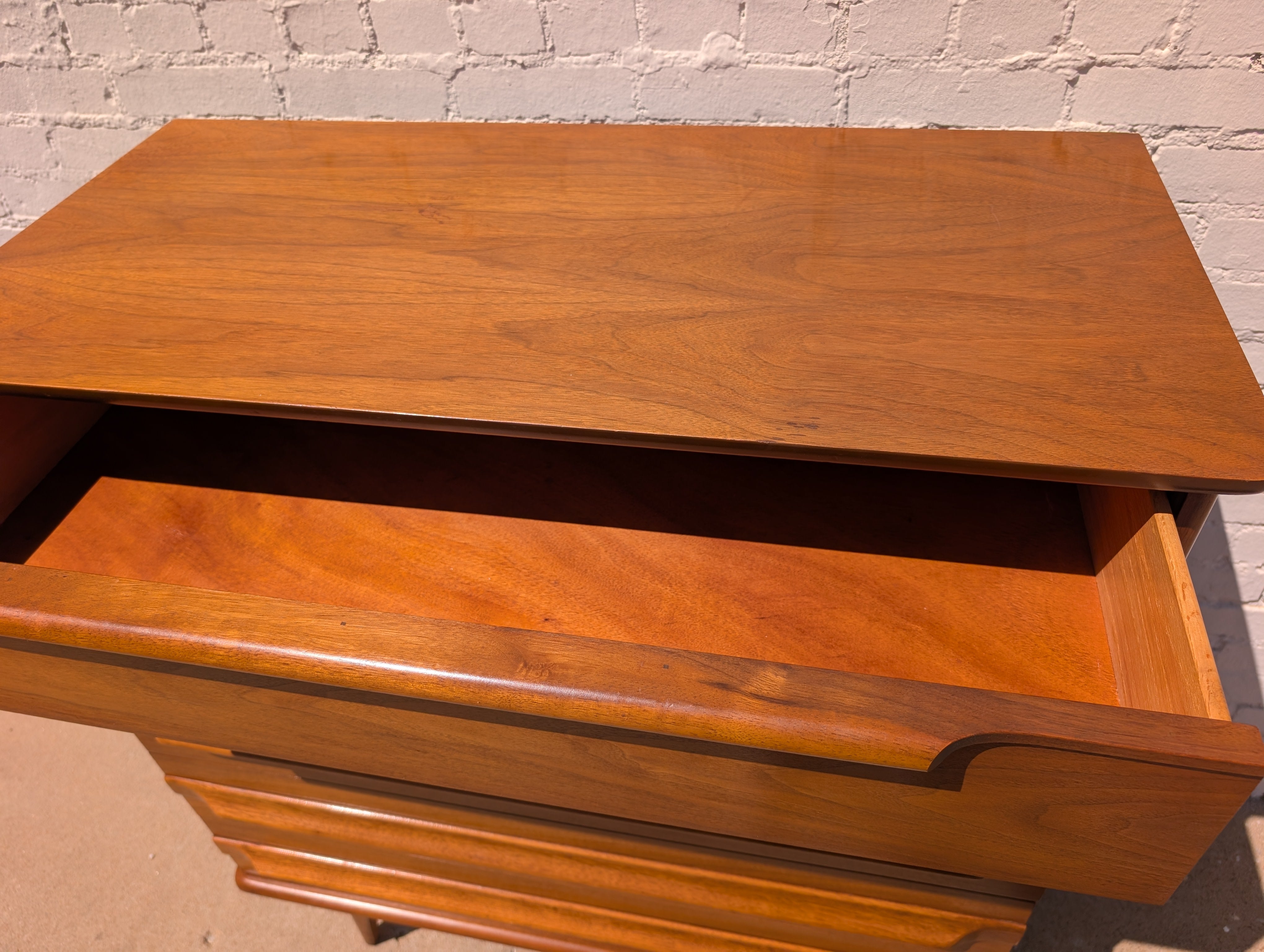 Mid Century Modern Sculptural Walnut Dresser by United
