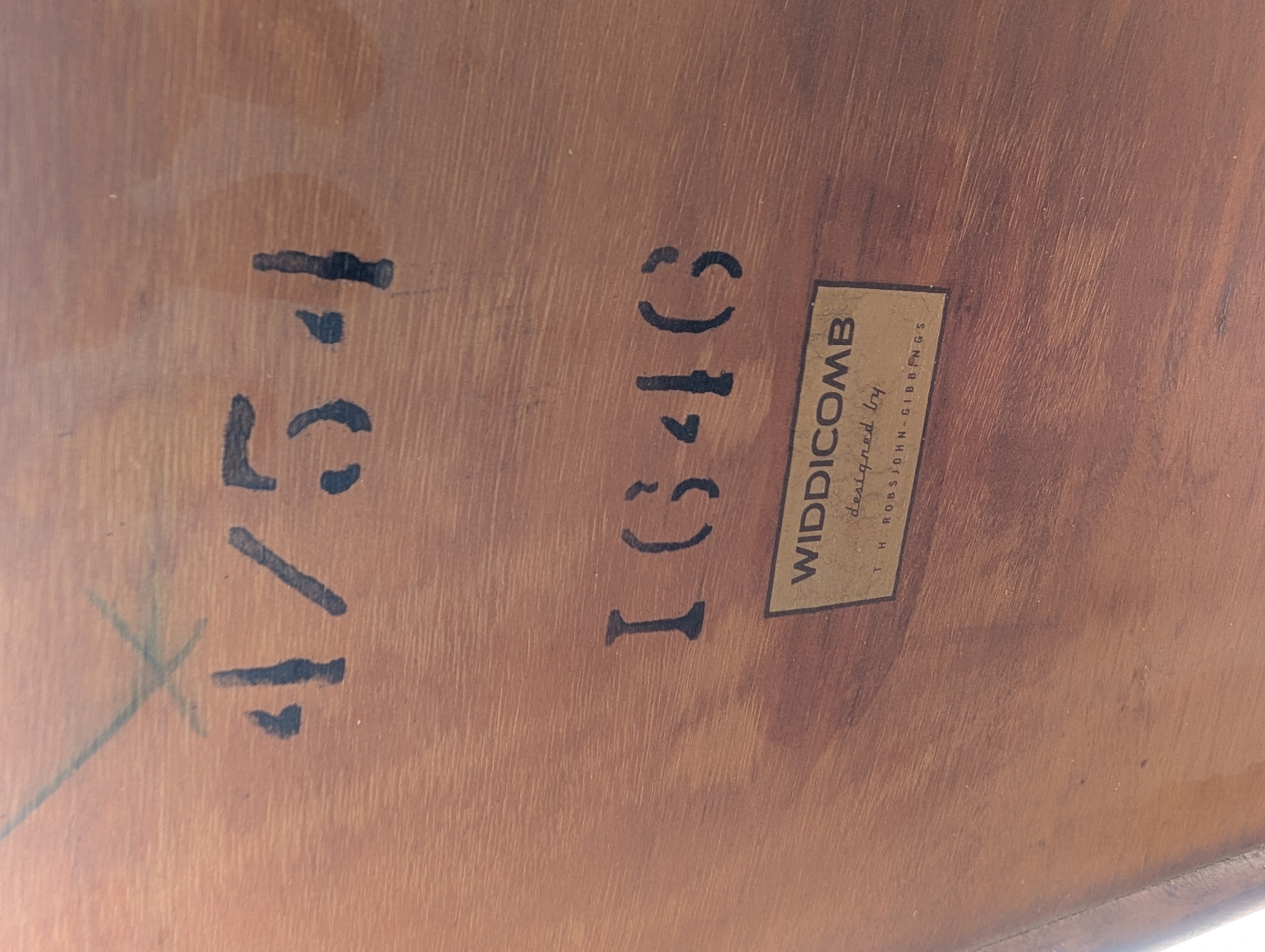 Mid Century Modern Widdicomb Walnut Magazine Rack by T H Robsjohn Gibbings