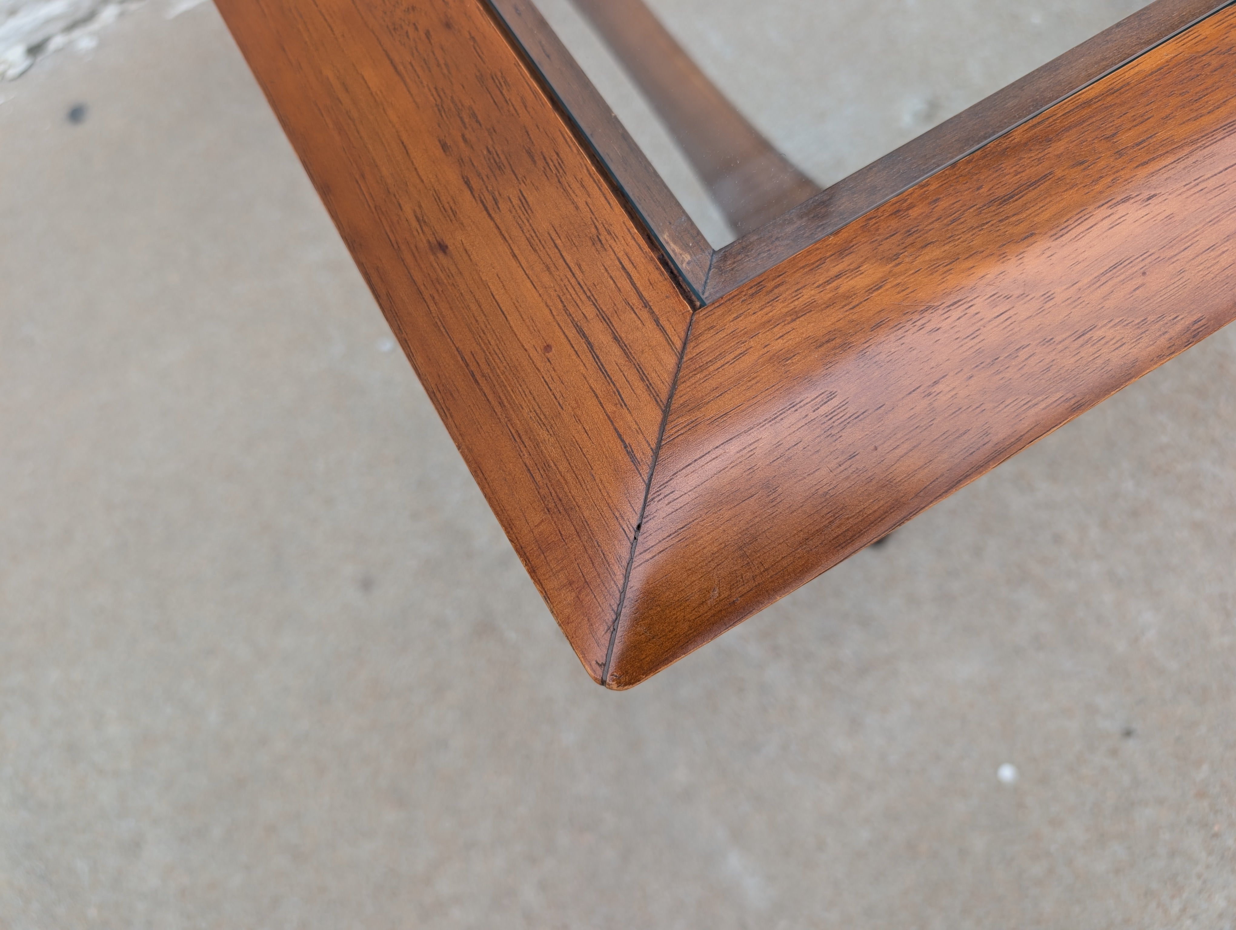 Mid Century Modern Lane Silhouette Walnut and Glass Coffee Table