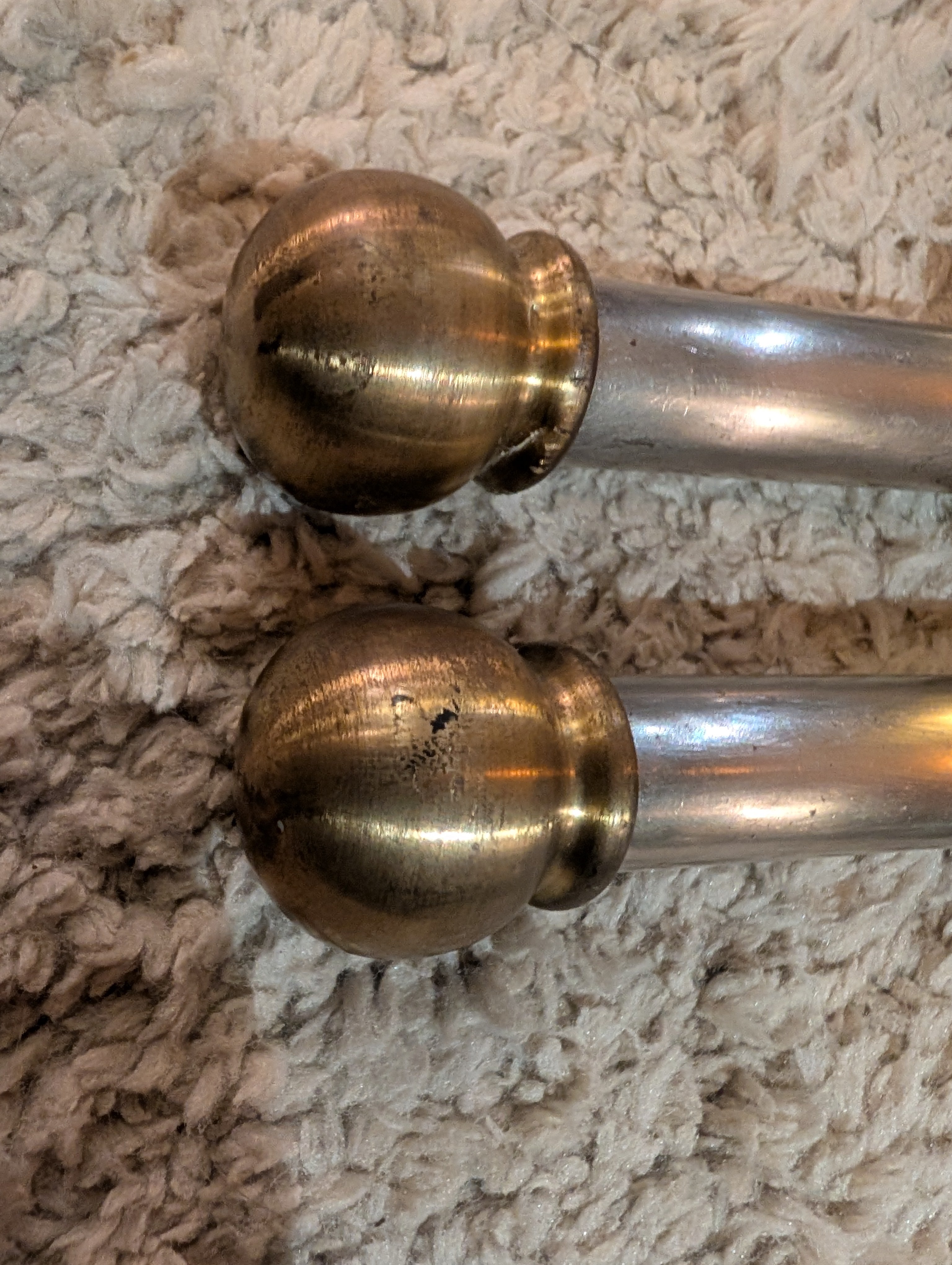 Mid Century Modern Stainless Steel and Solid Brass Mirror Attributed to John Vesey