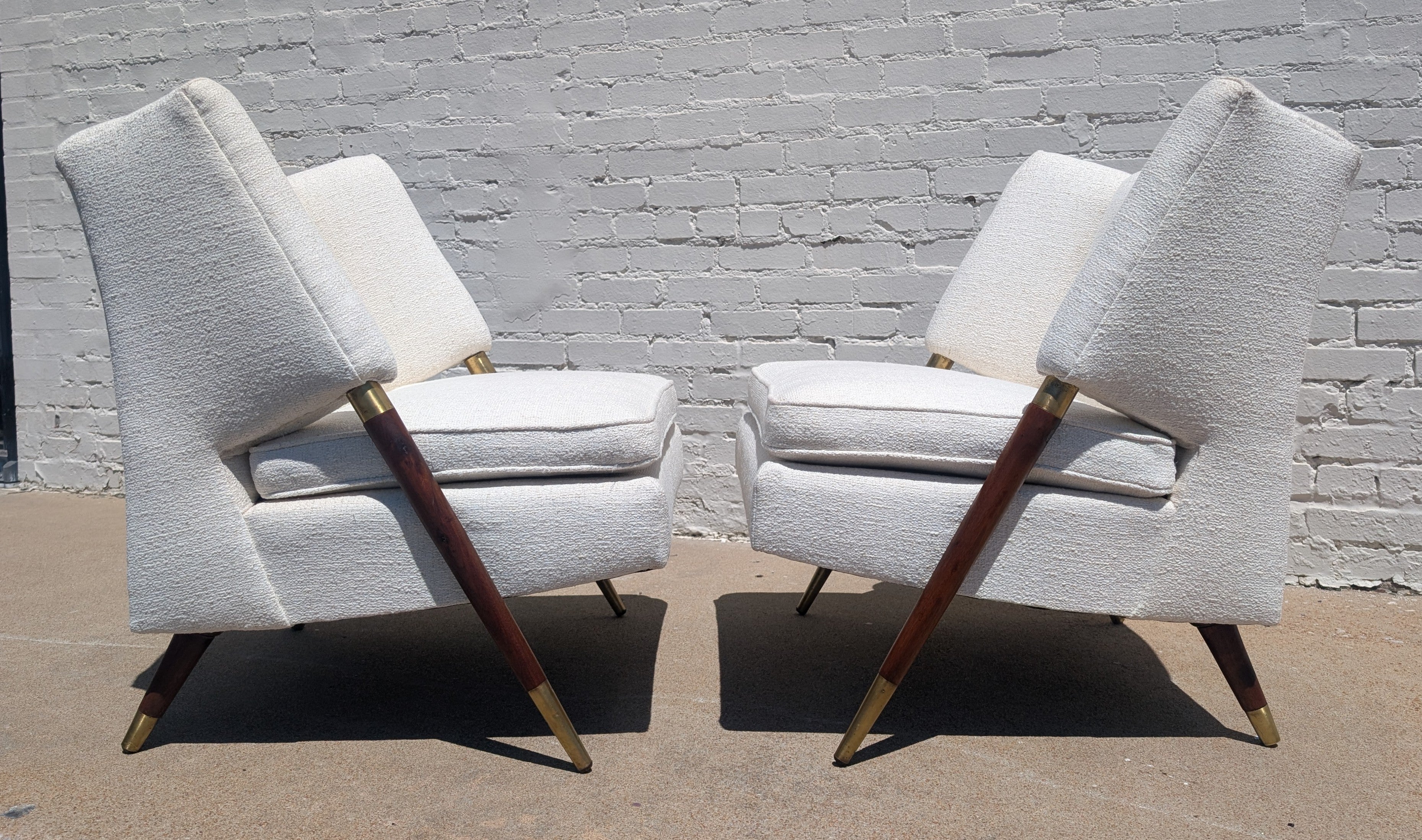 Mid Century Modern Karpen Walnut Trim Side Chairs