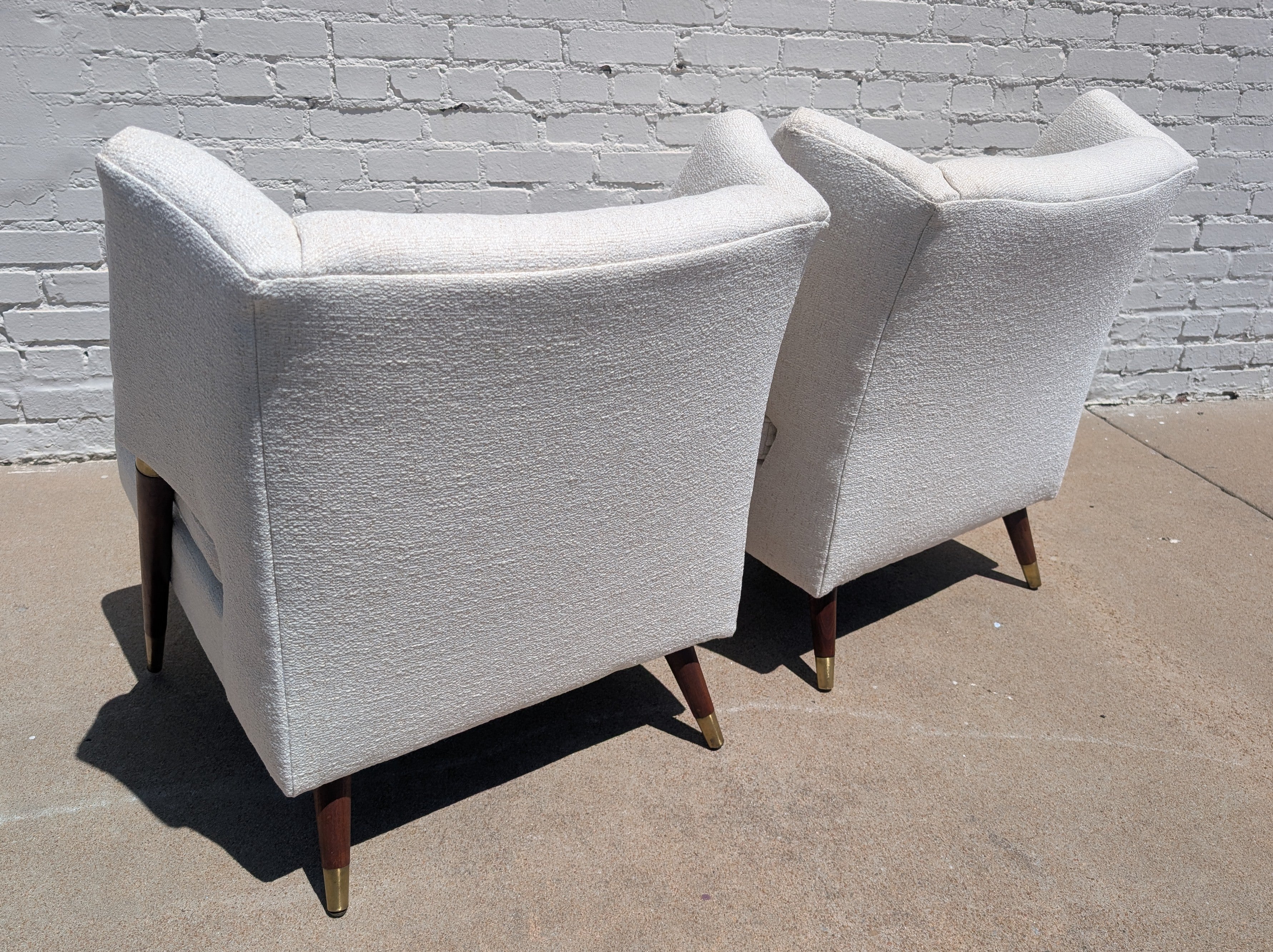 Mid Century Modern Karpen Walnut Trim Side Chairs