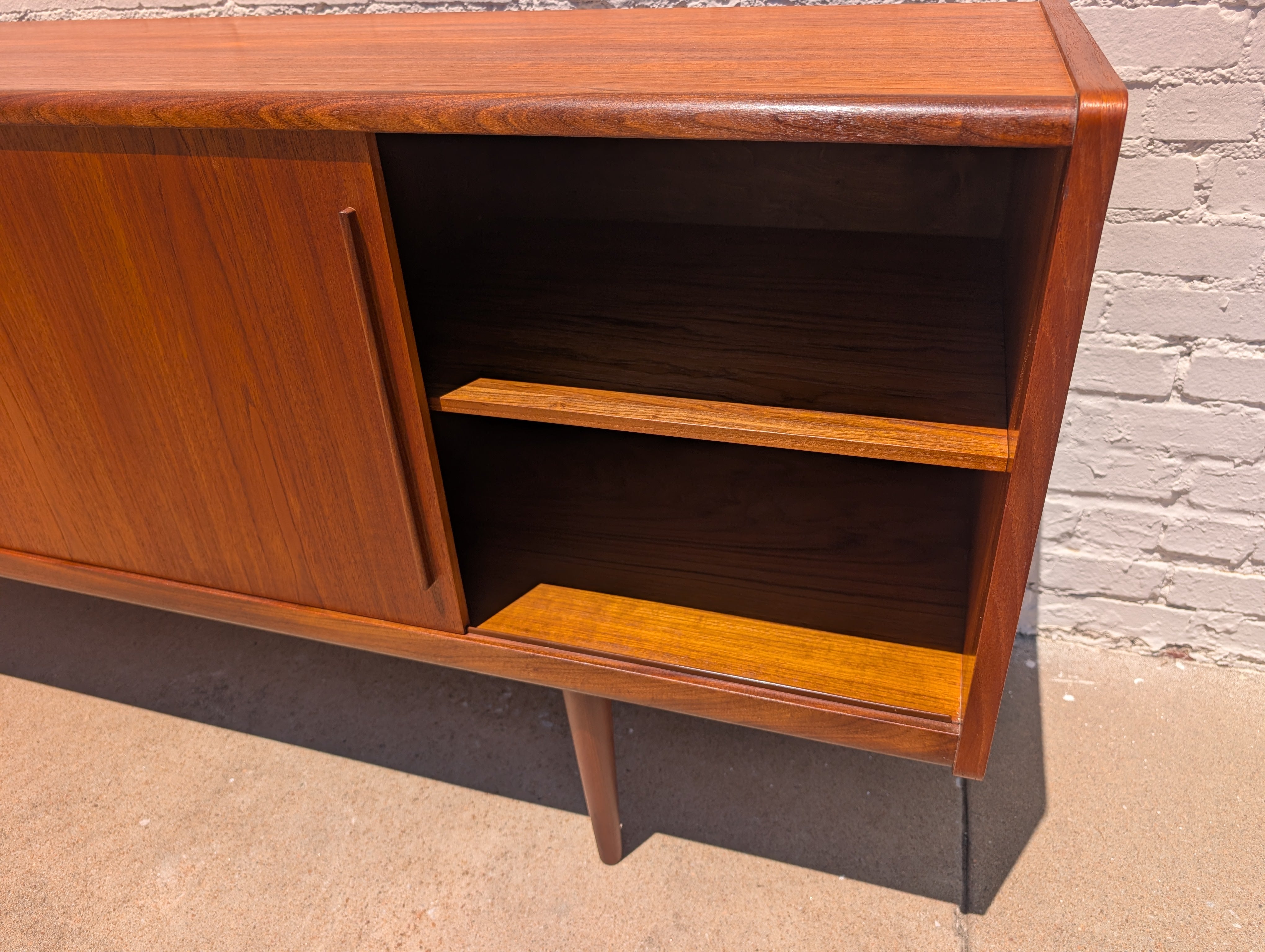 Mid Century Danish Modern Teak Credenza Attributed to Johannes Andersen