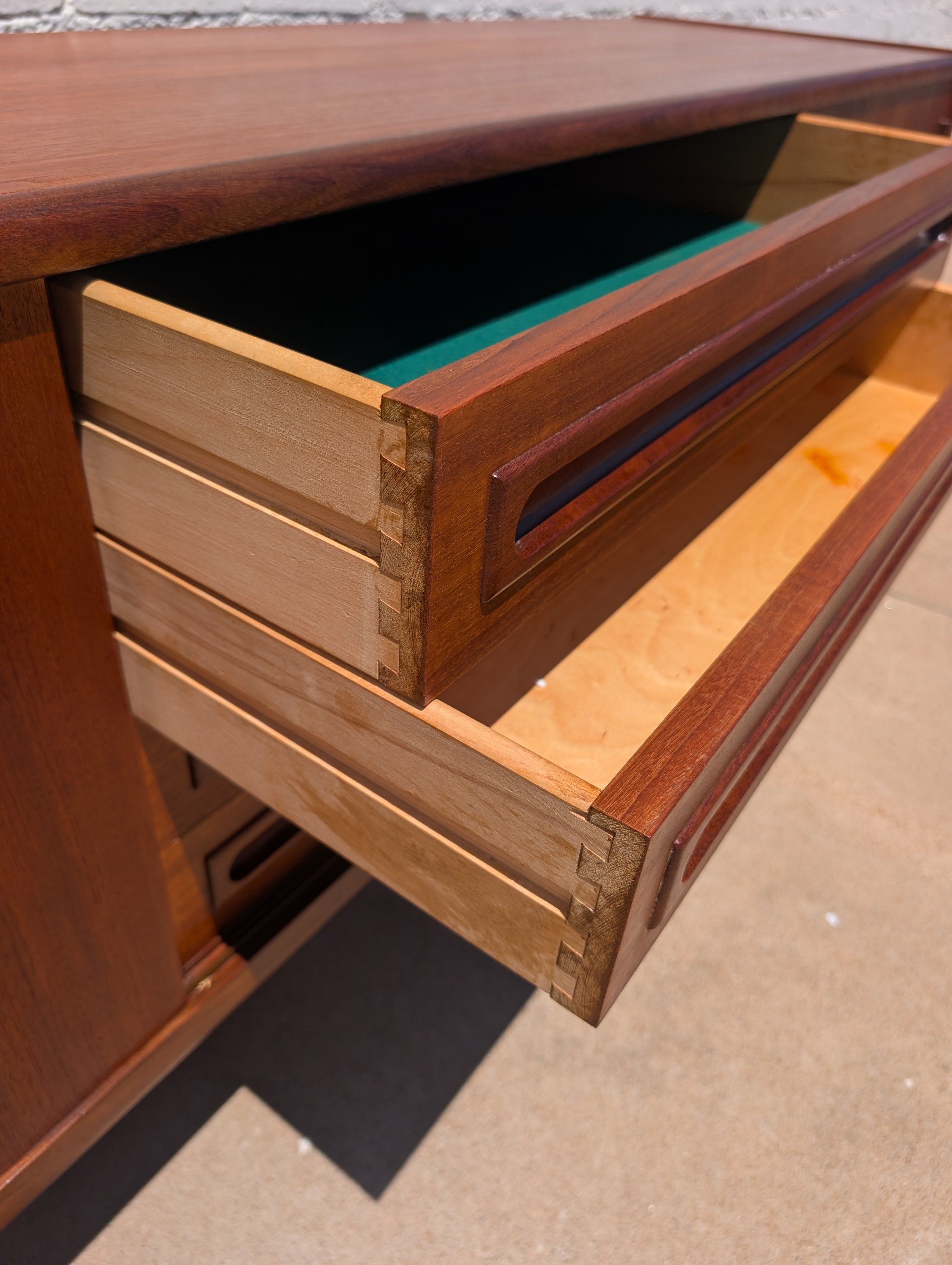Mid Century Danish Modern Teak Credenza Attributed to Johannes Andersen