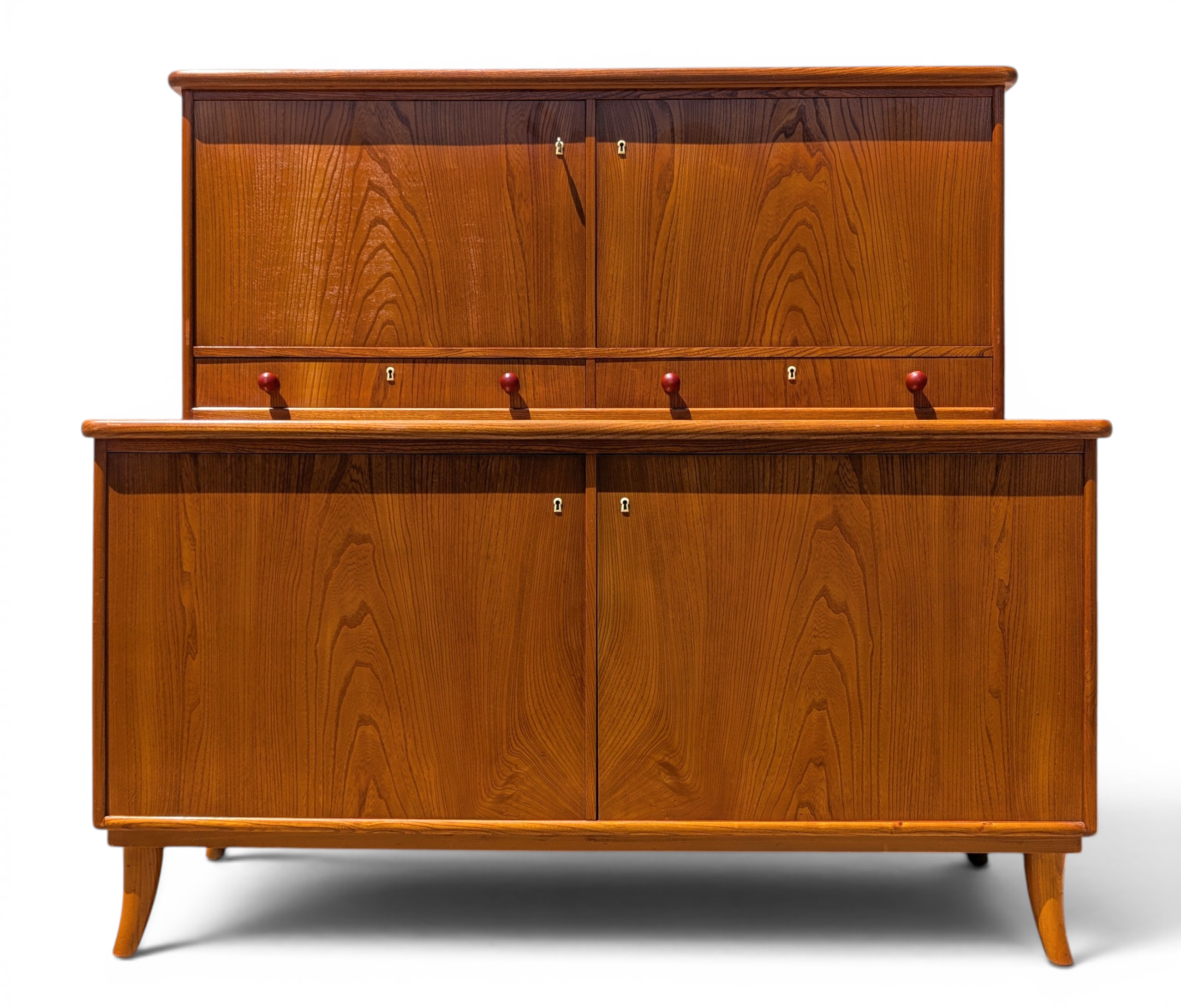 Swedish Oak and Elm Modern Sideboard
