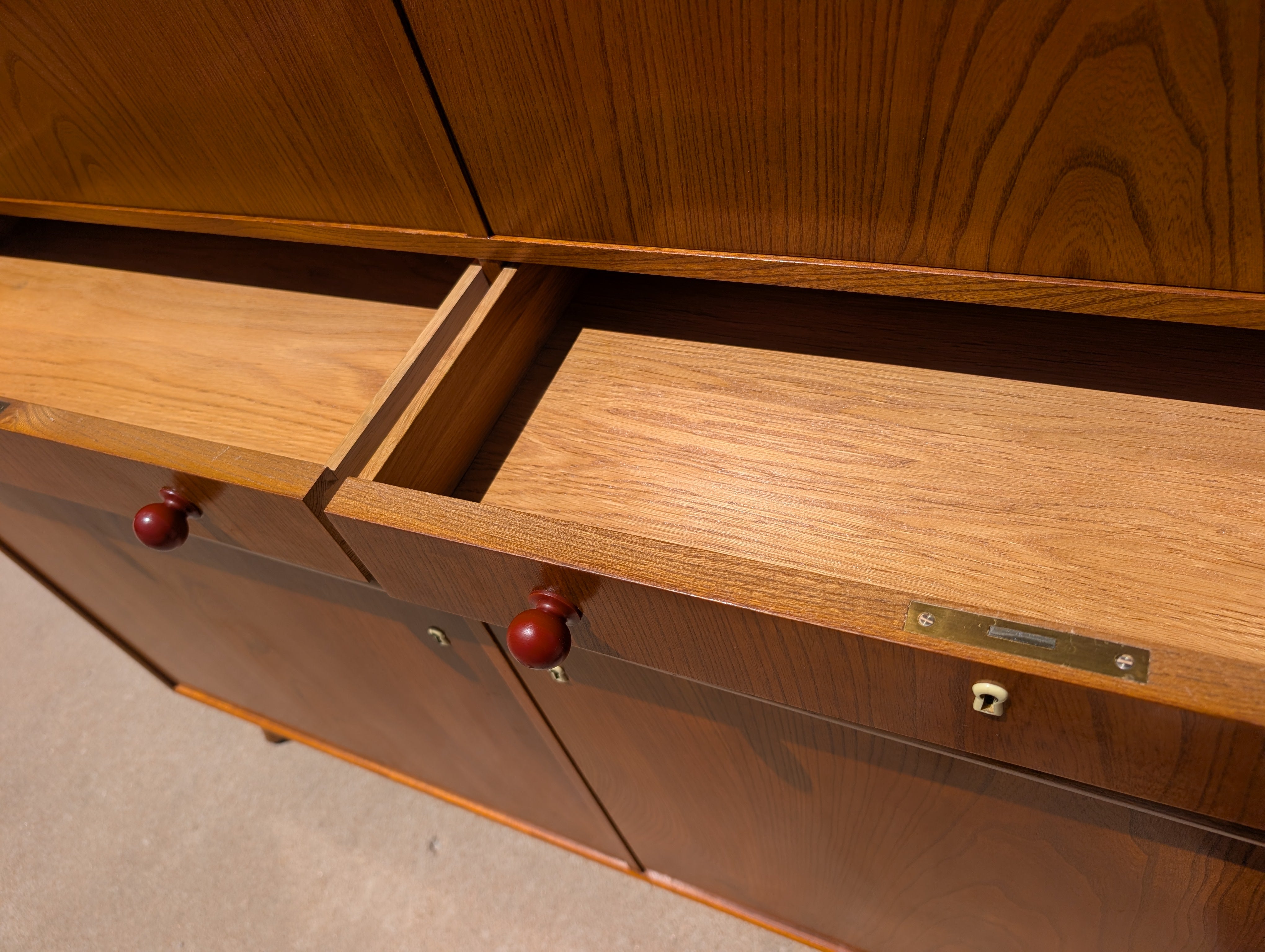 Swedish Oak and Elm Modern Sideboard