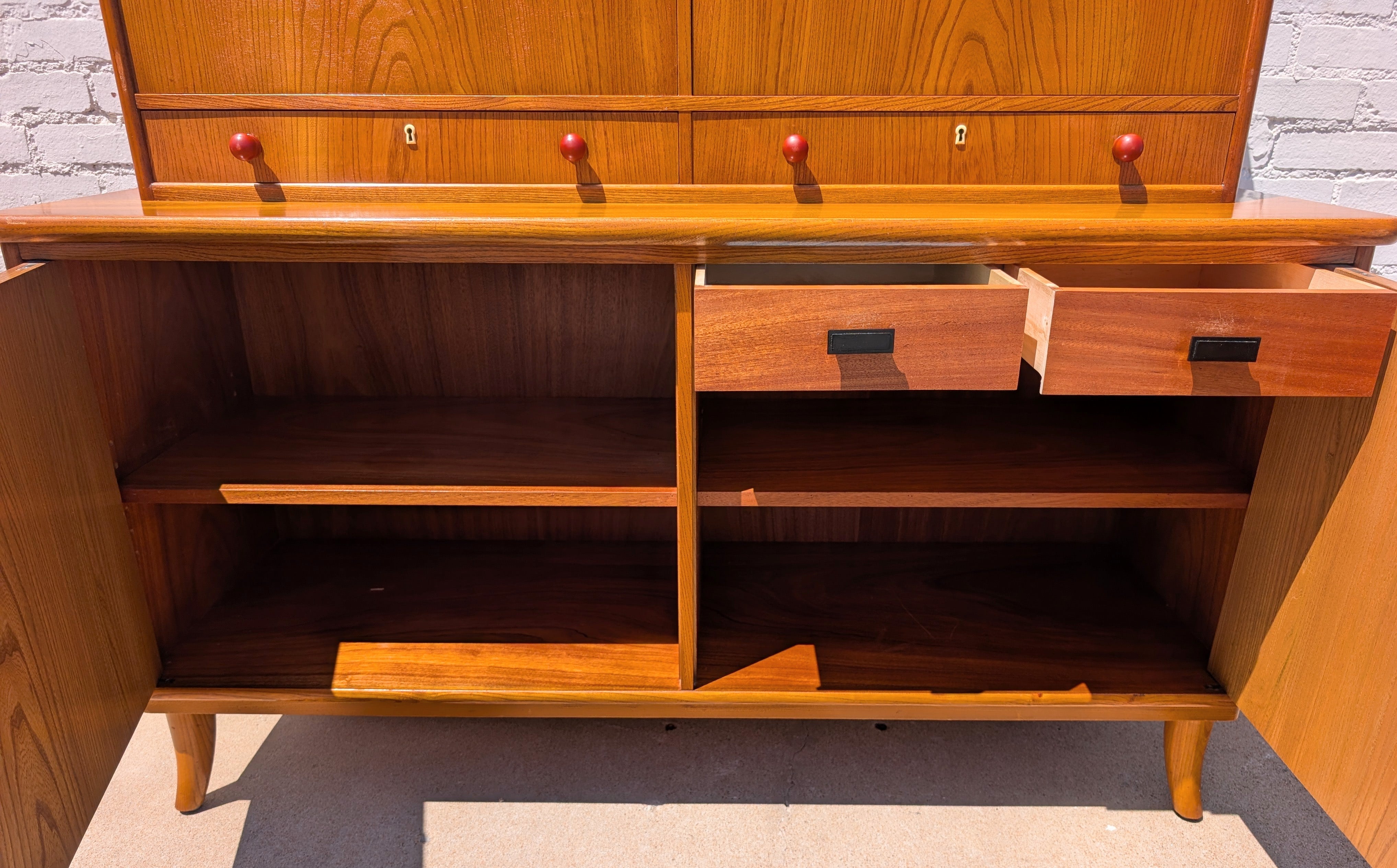 Swedish Oak and Elm Modern Sideboard