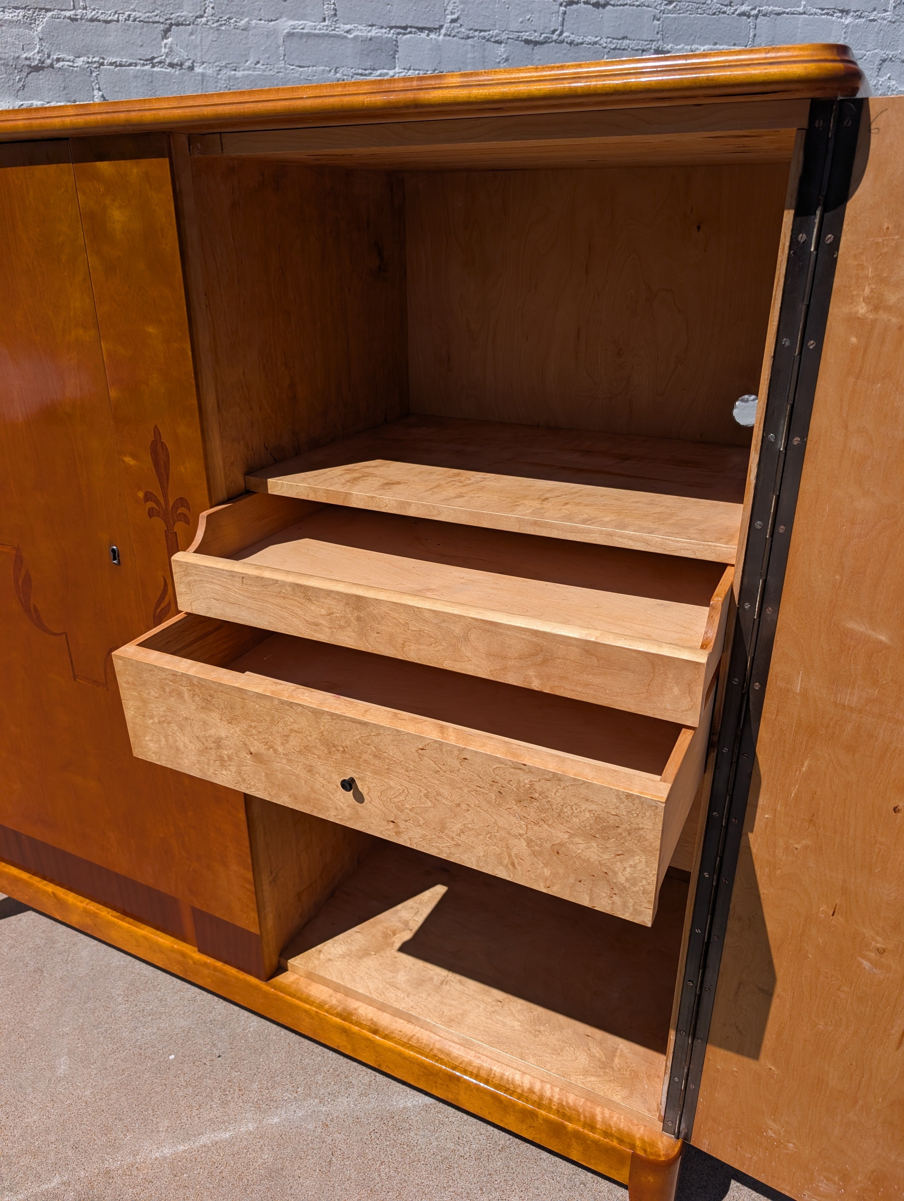 Scandinavian Art Deco Birch and Oak Cabinet