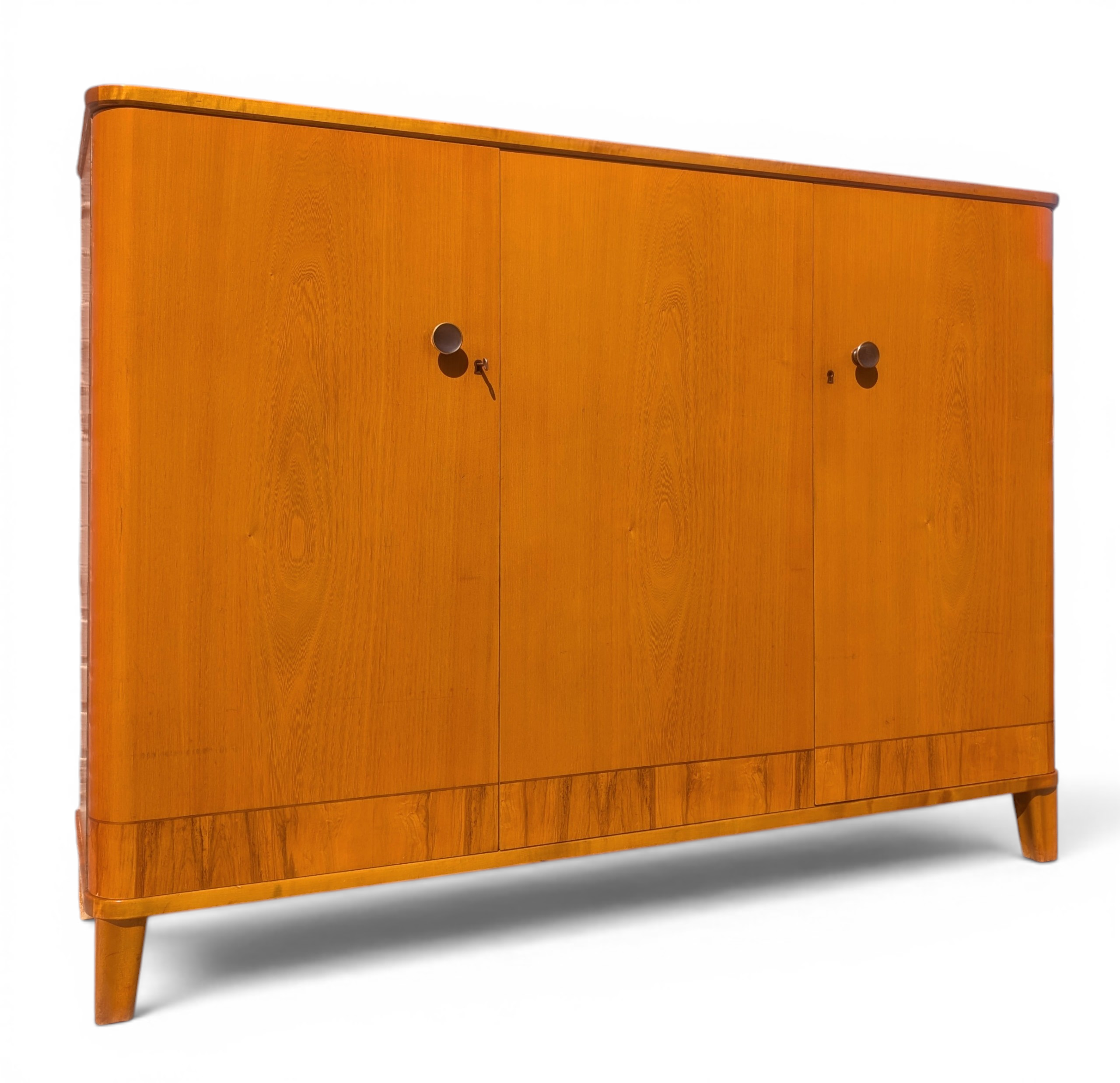 Modern Swedish Art Deco Birch and Elm Cabinet