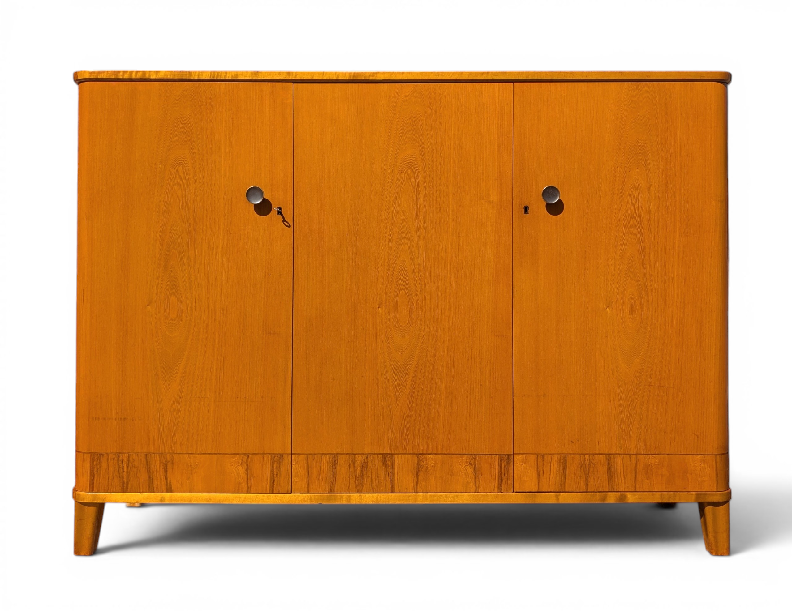 Modern Swedish Art Deco Birch and Elm Cabinet
