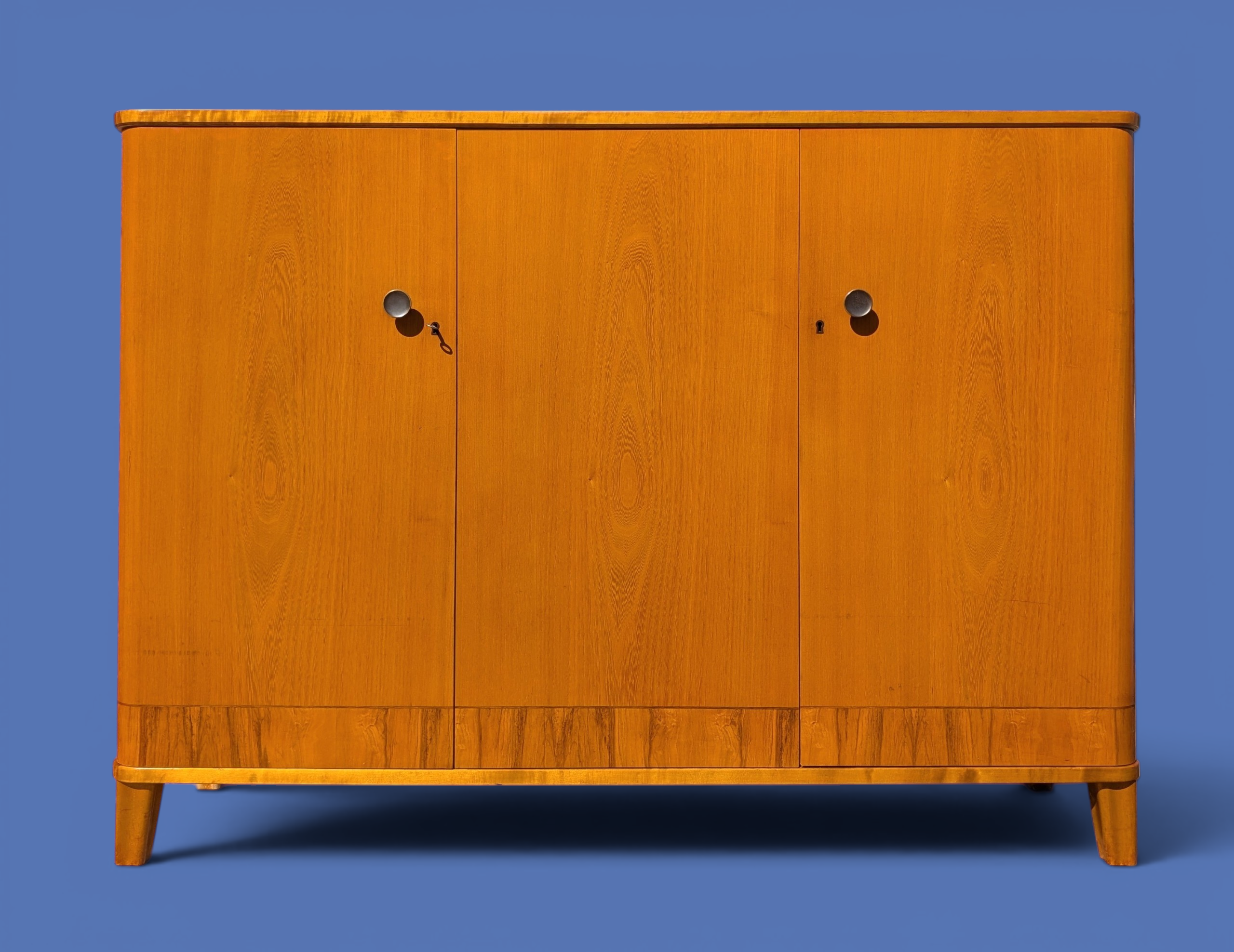 Modern Swedish Art Deco Birch and Elm Cabinet