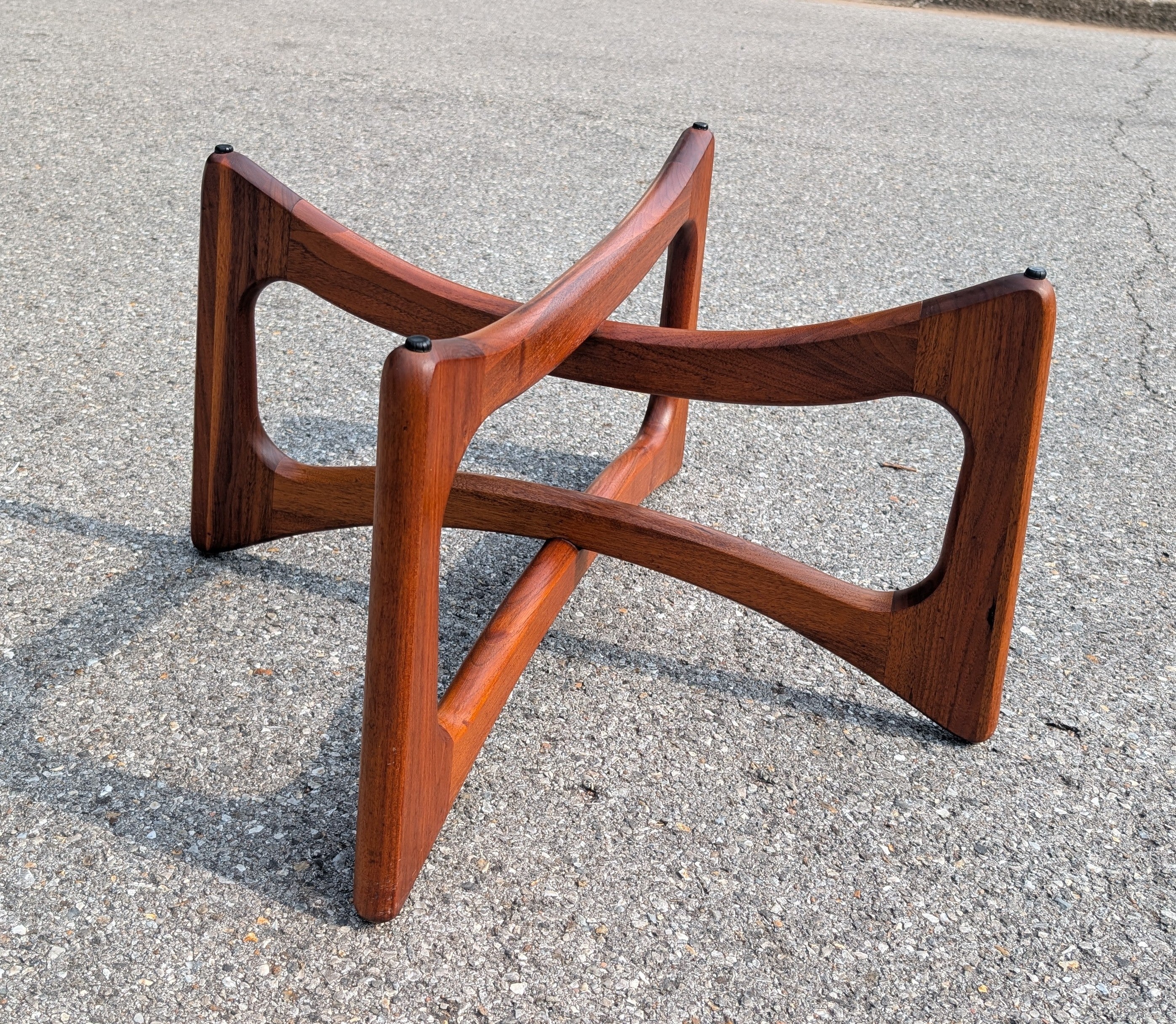 Mid Century Modern Adrian Pearsall Walnut and Glass Ribbon Coffee Table