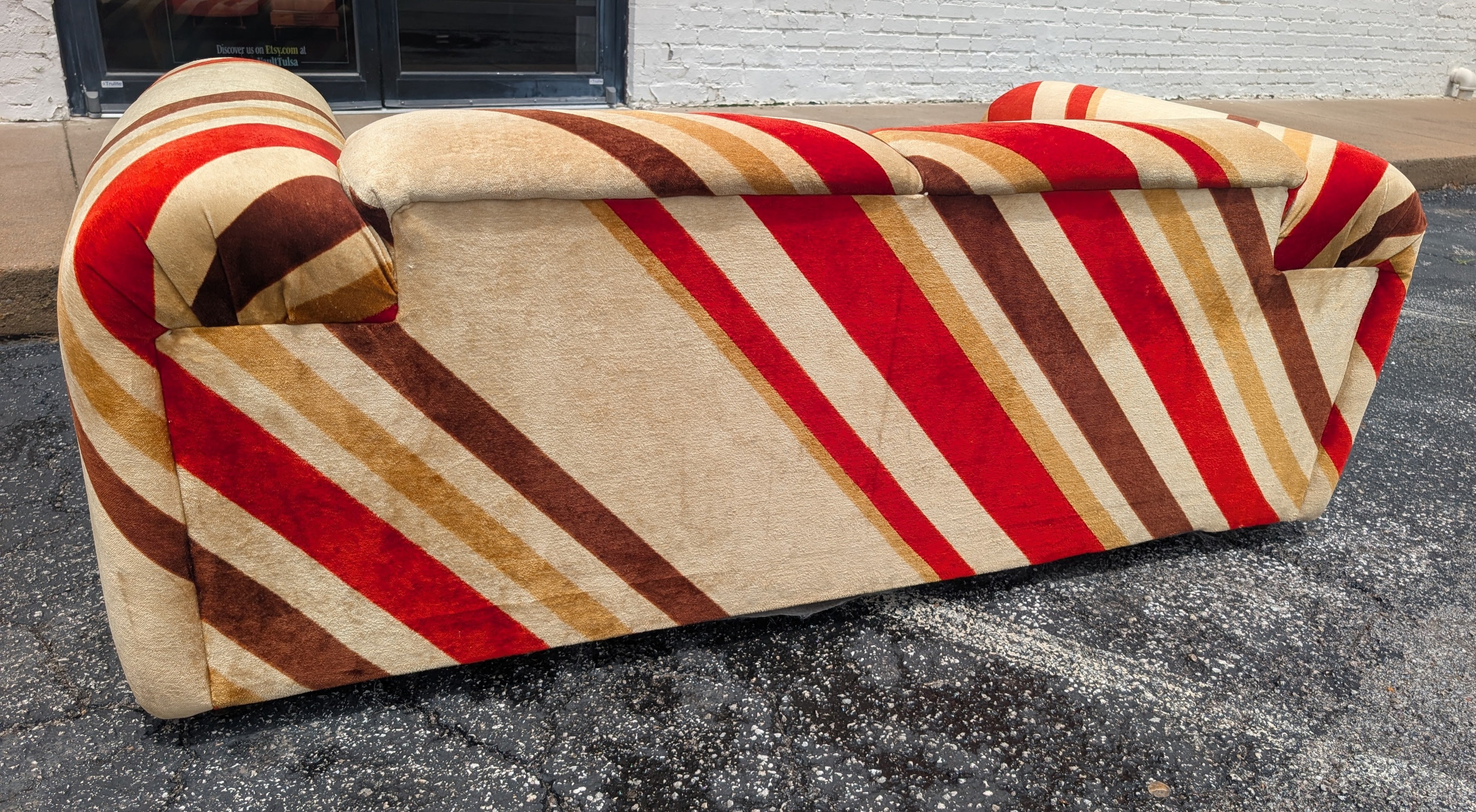 Mid Century Modern Schweiger Velvet Teddy Bear Loveseat