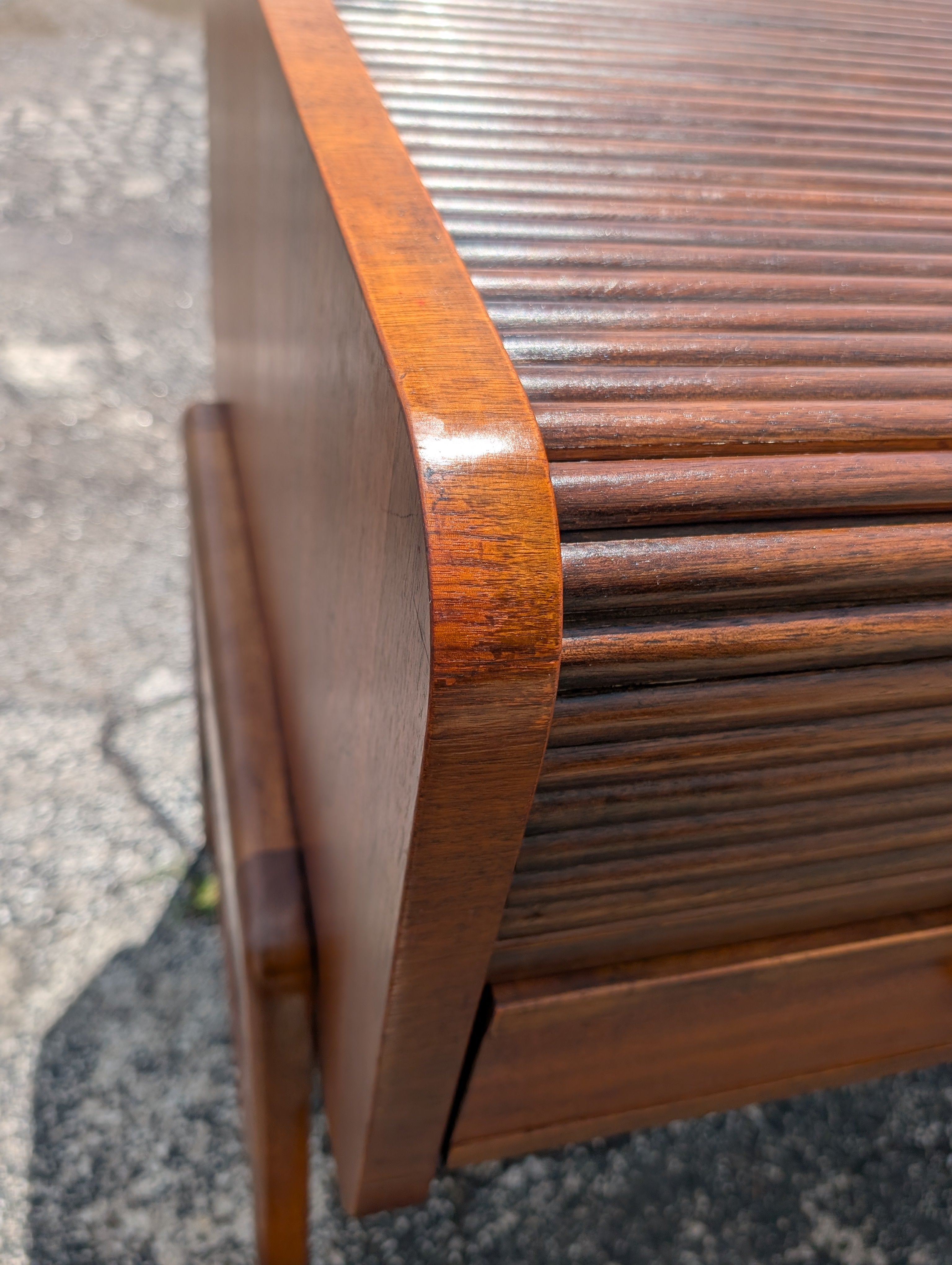 Mid Century Modern Walnut Roll Top Desk by Sligh Lowry