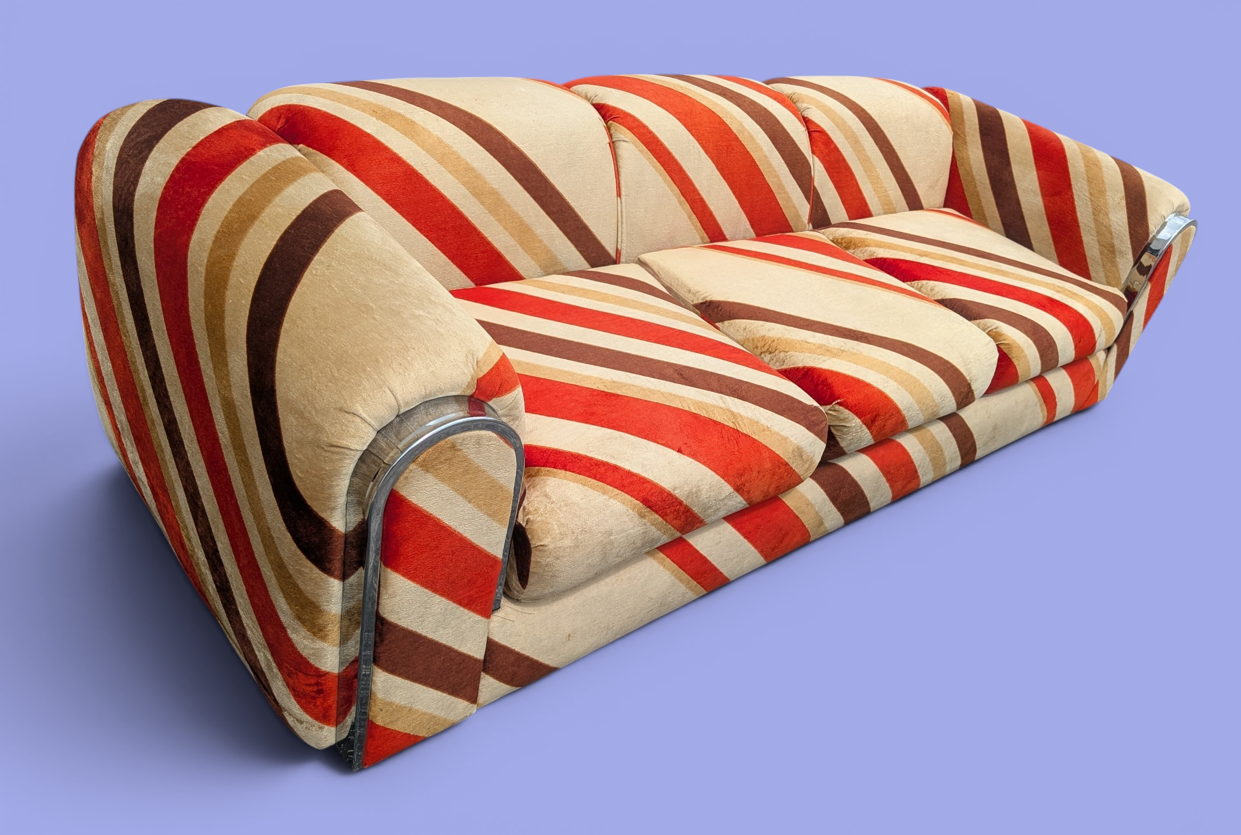 Mid Century Modern Schweiger Teddy Bear Sofa