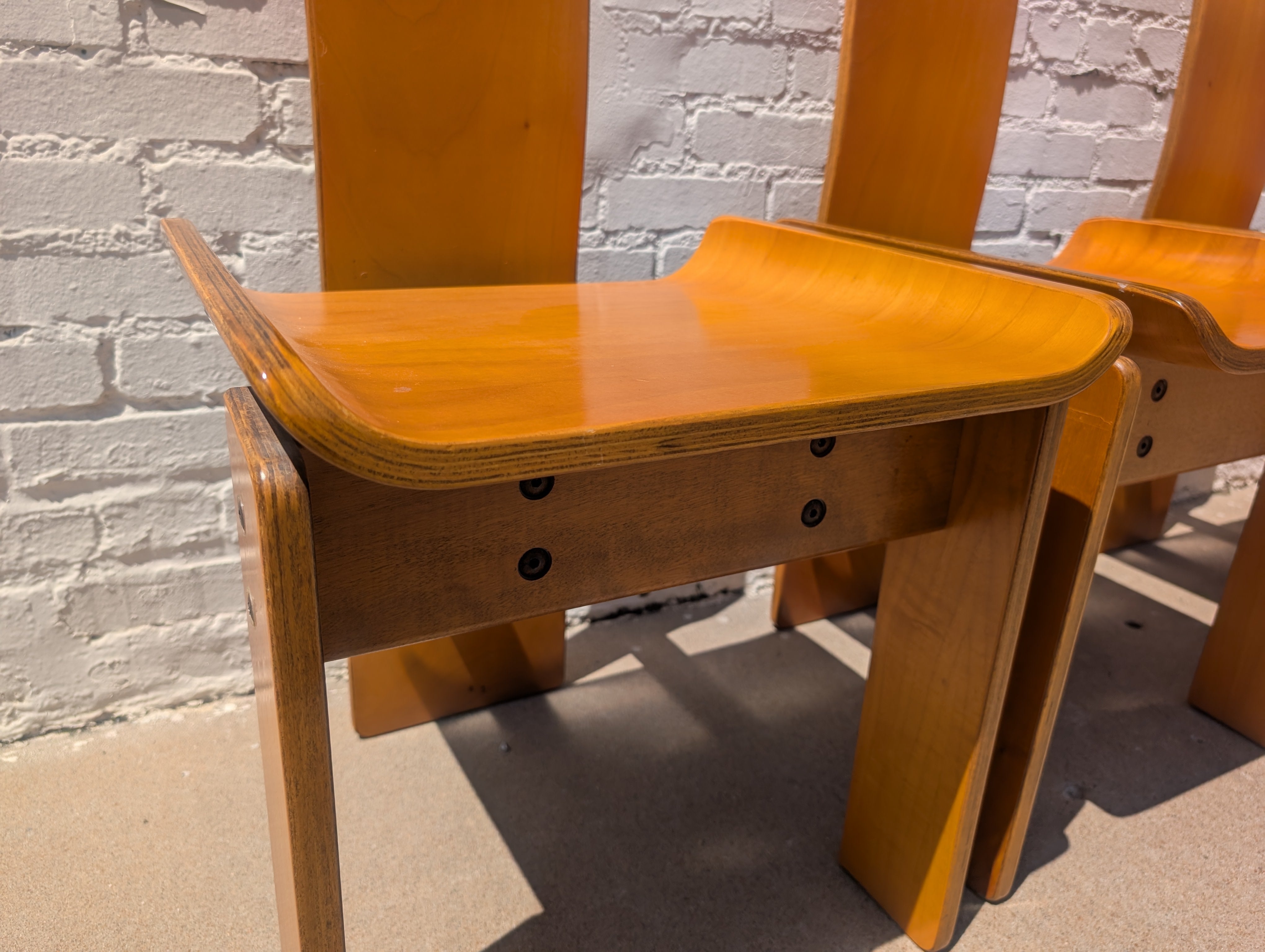 Mid Century Italian Modern Bentwood Dining Chairs Attributed to Edoardo Landi for Nikol International