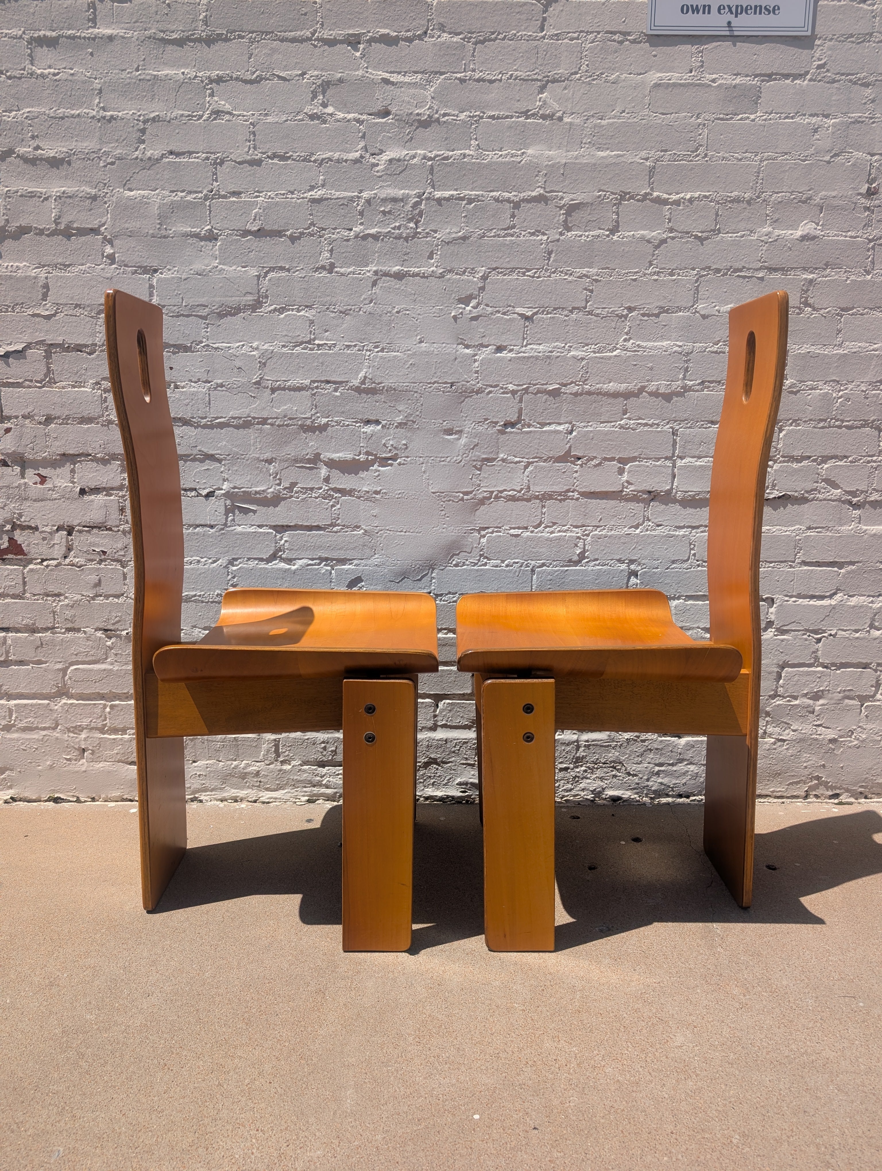Mid Century Italian Modern Bentwood Dining Chairs Attributed to Edoardo Landi for Nikol International