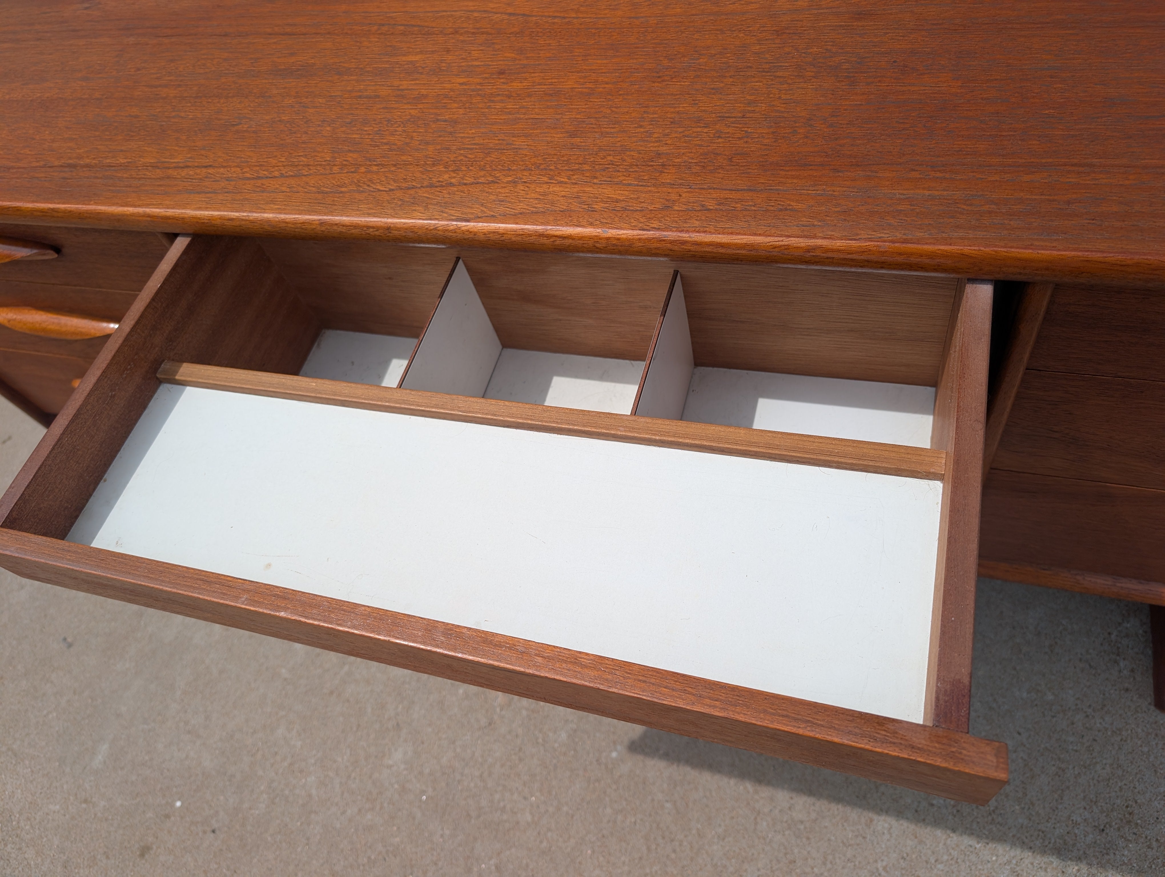 Mid Century English Modern Teak Desk/Vanity by Austin Suite