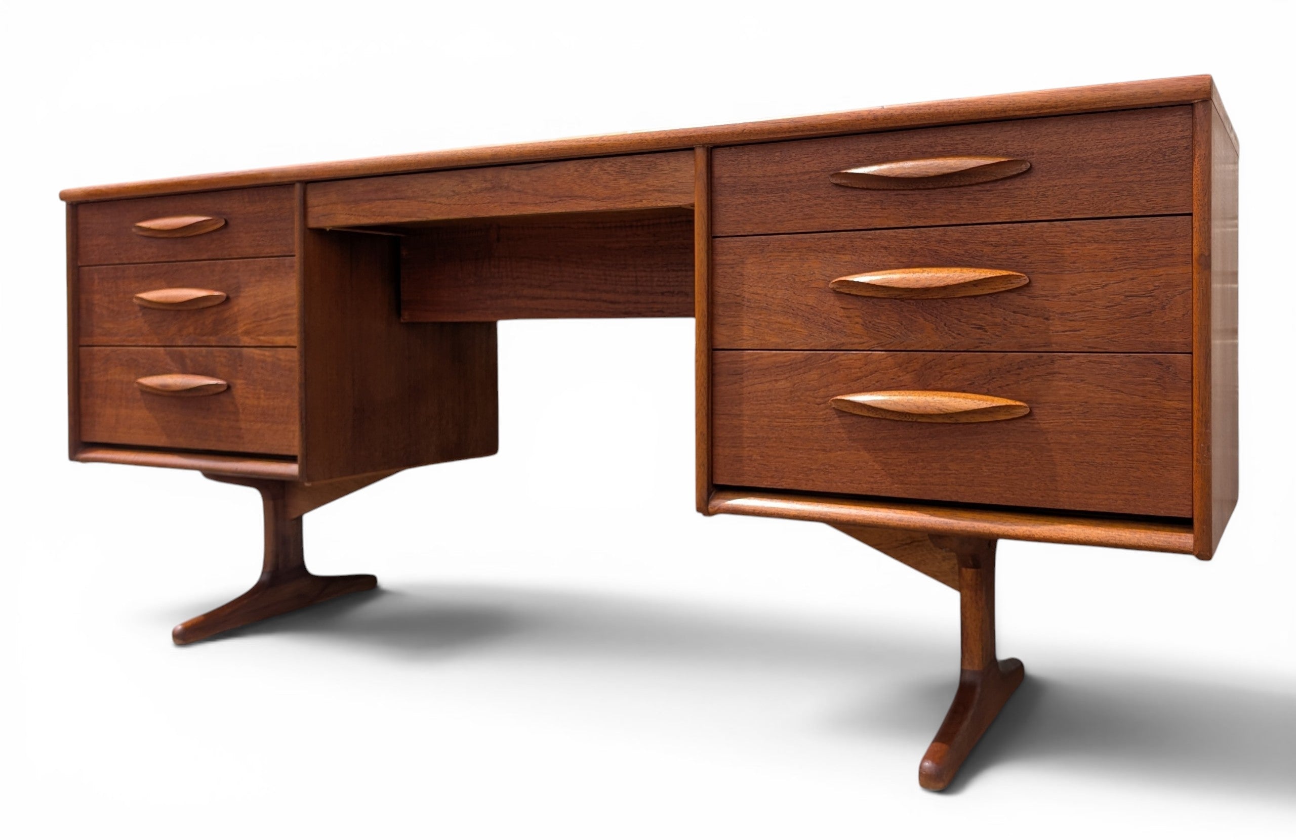 Mid Century English Modern Teak Desk/Vanity by Austin Suite