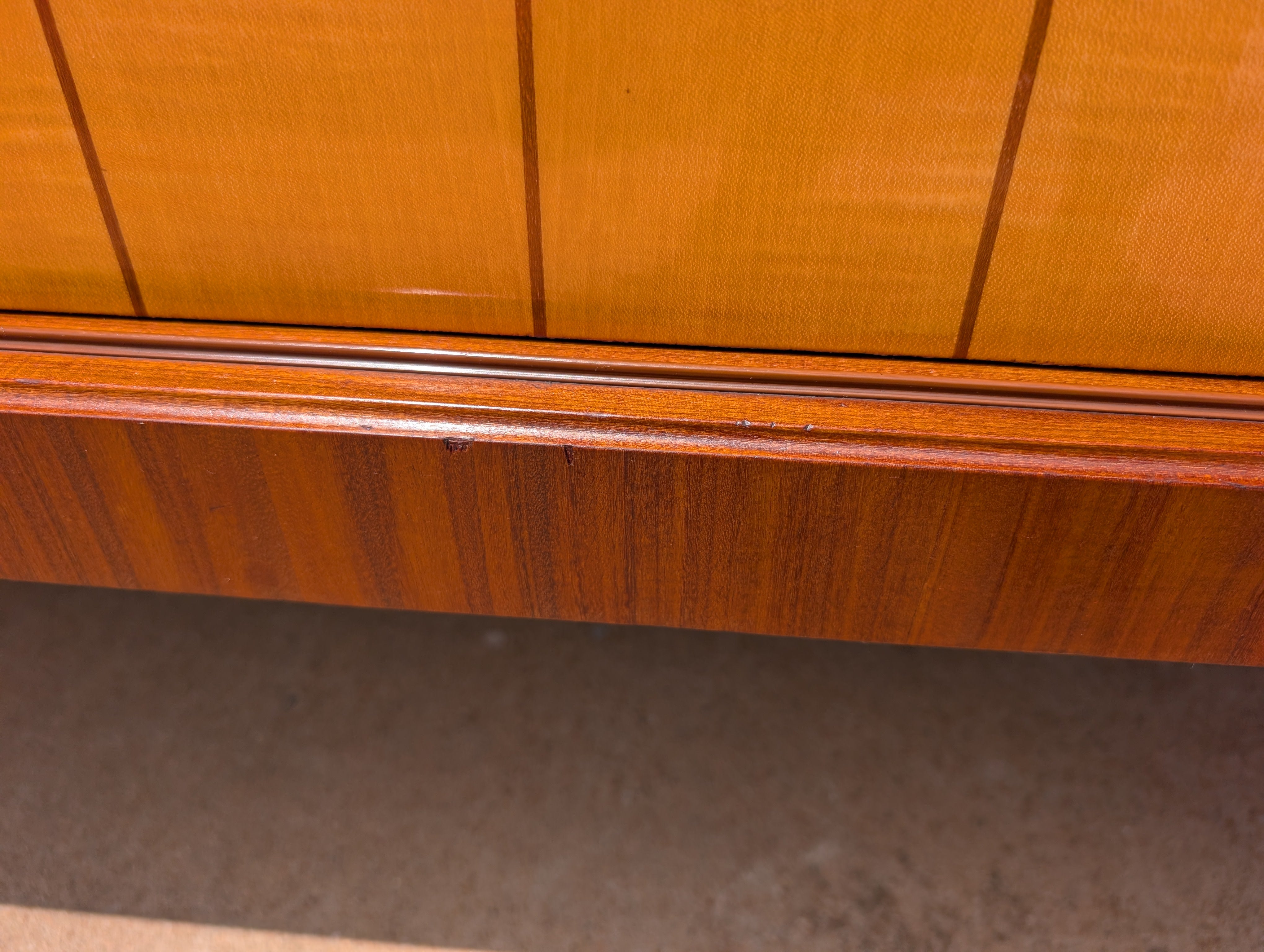 Mid Century Italian Modern Lacquered Mahogany and Elm Sideboard