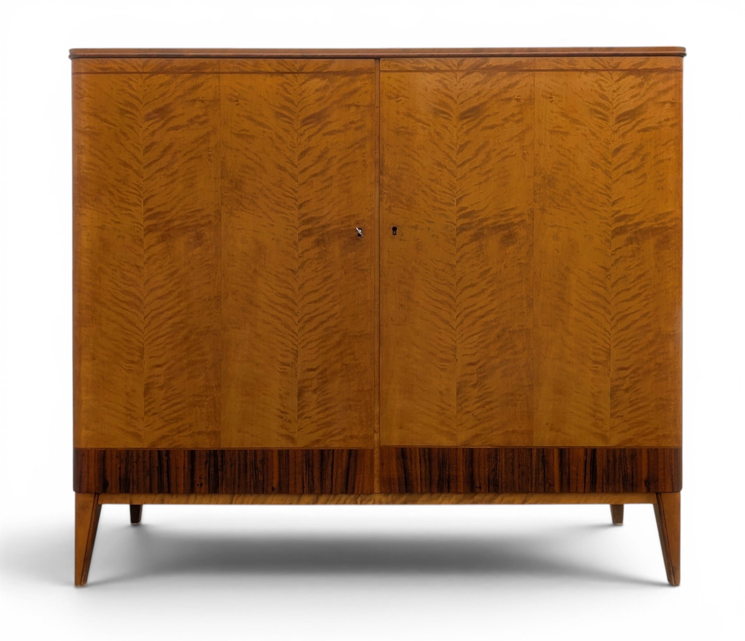 Modern Swedish Art Deco Birch and Oak Cabinet