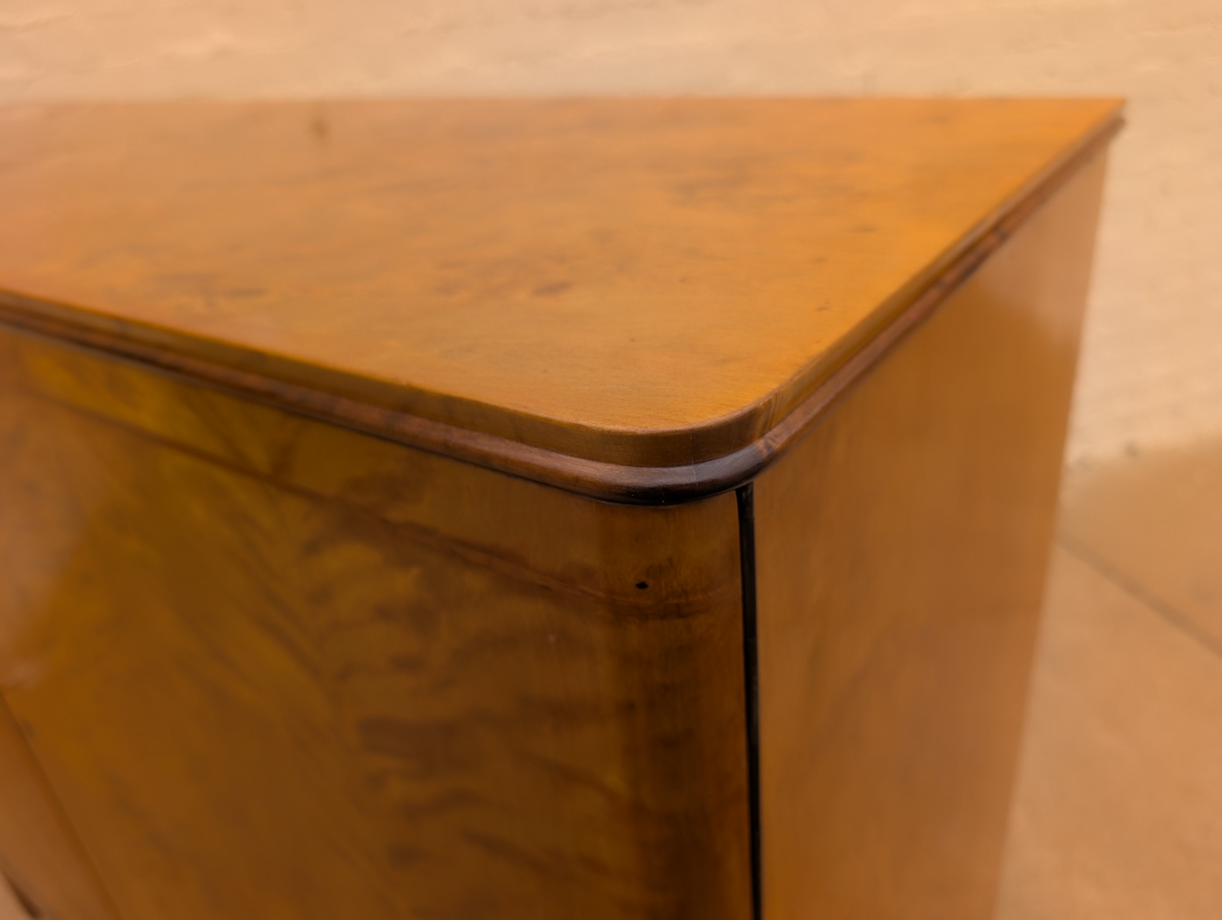 Modern Swedish Art Deco Birch and Oak Cabinet