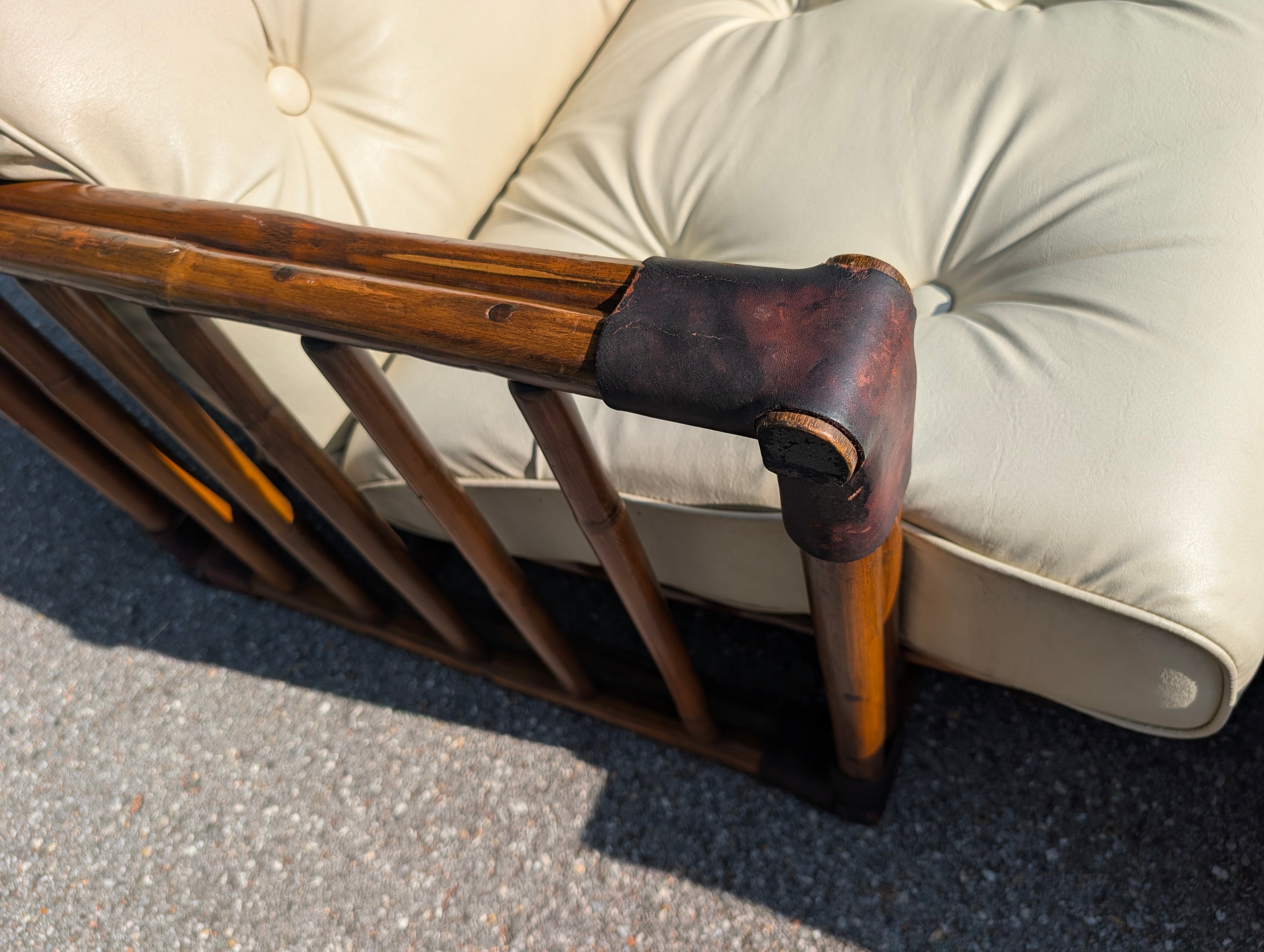 Mid Century Modern Bamboo Chair and Ottoman by Ficks Reed