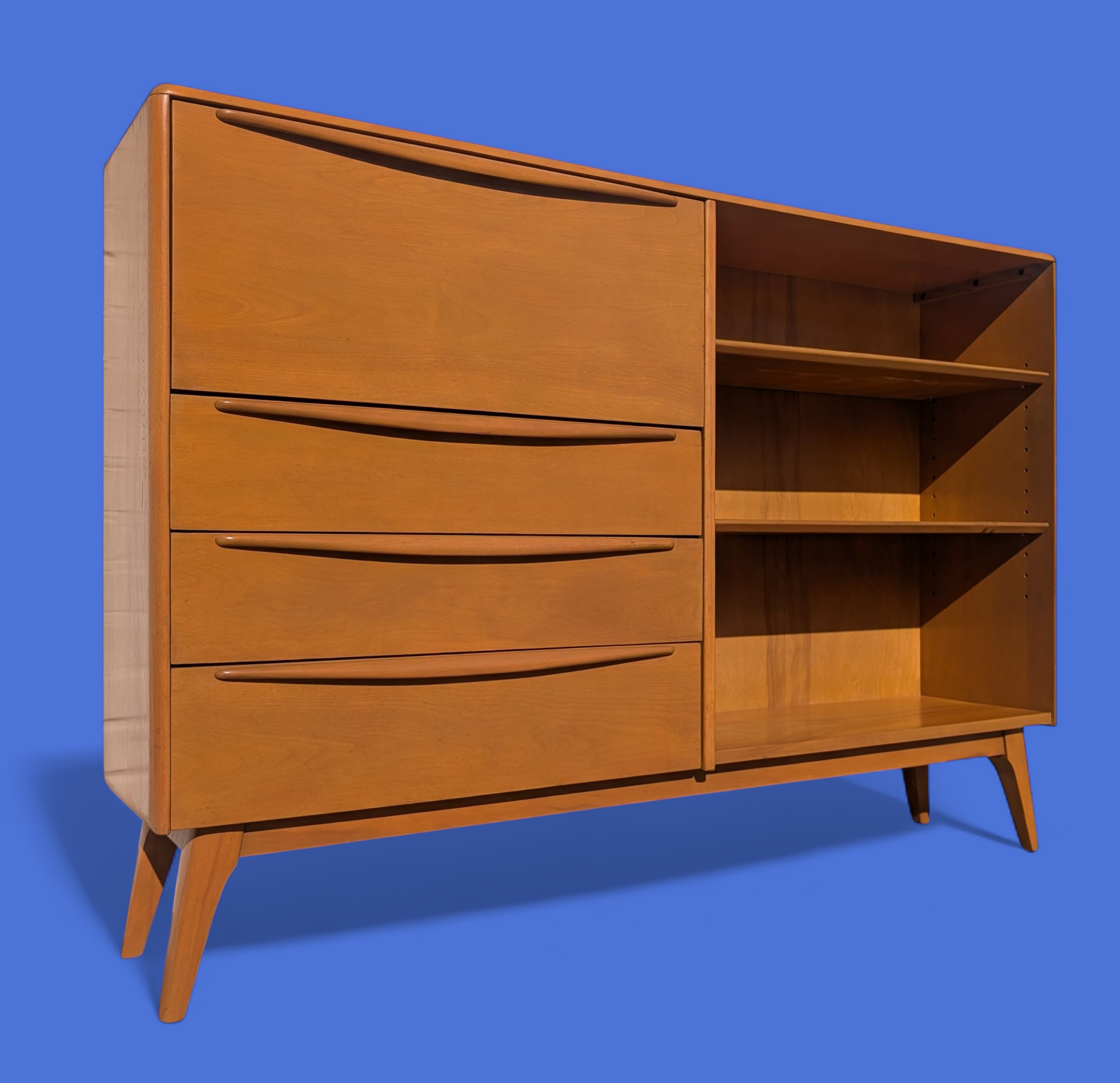 Mid Century Modern Heywood Wakefield Solid Birch Drop Front Cabinet