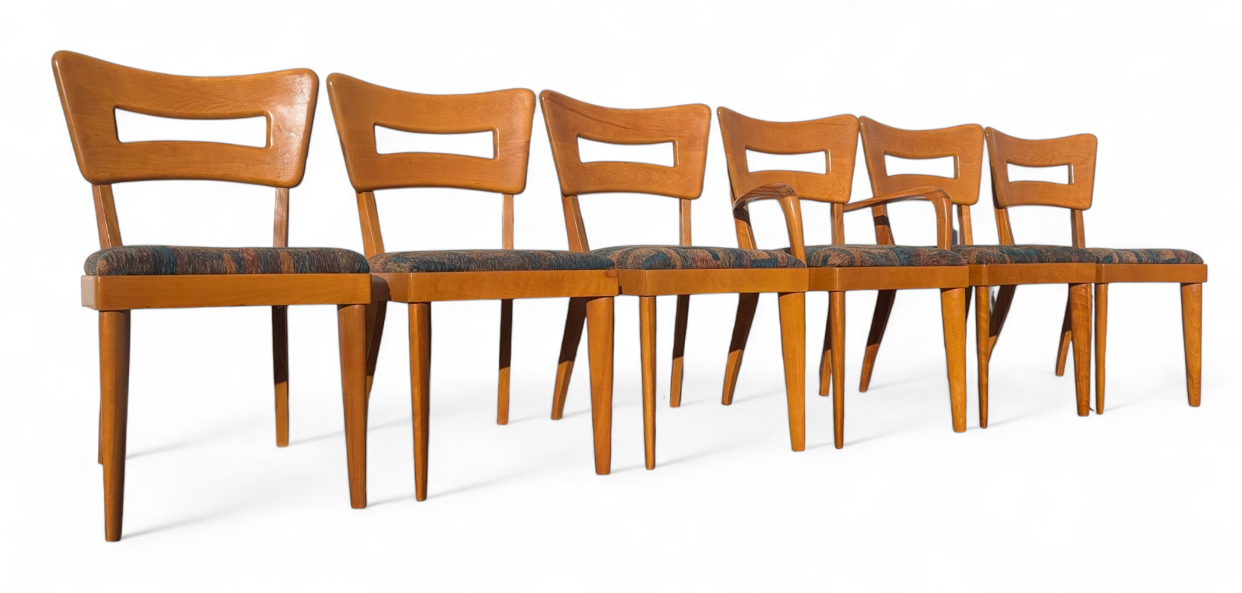 Mid Century Modern Heywood Wakefield Solid Birch Dogbone Chairs