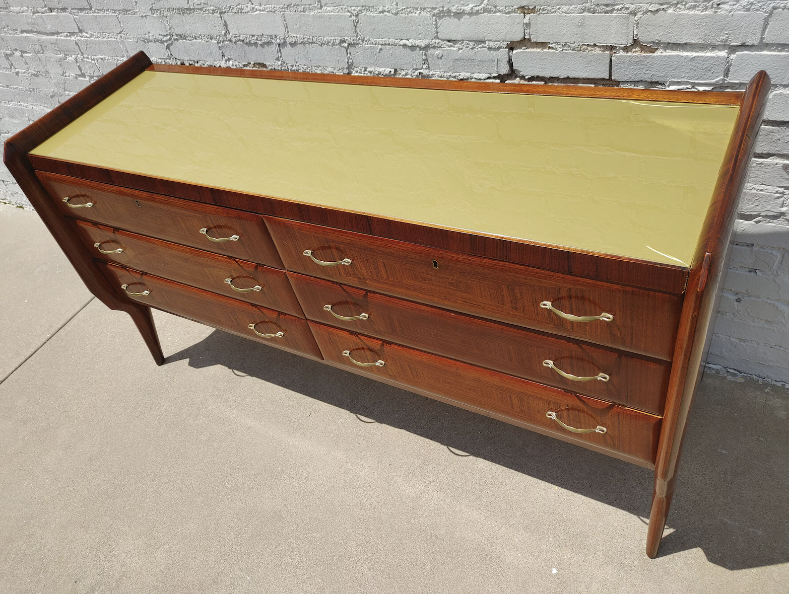 Italian Rosewood Herringbone Pattern Dresser