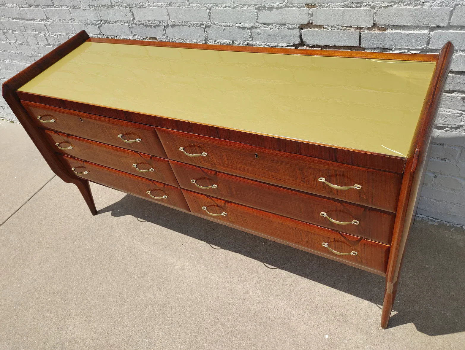 Italian Rosewood Herringbone Pattern Dresser