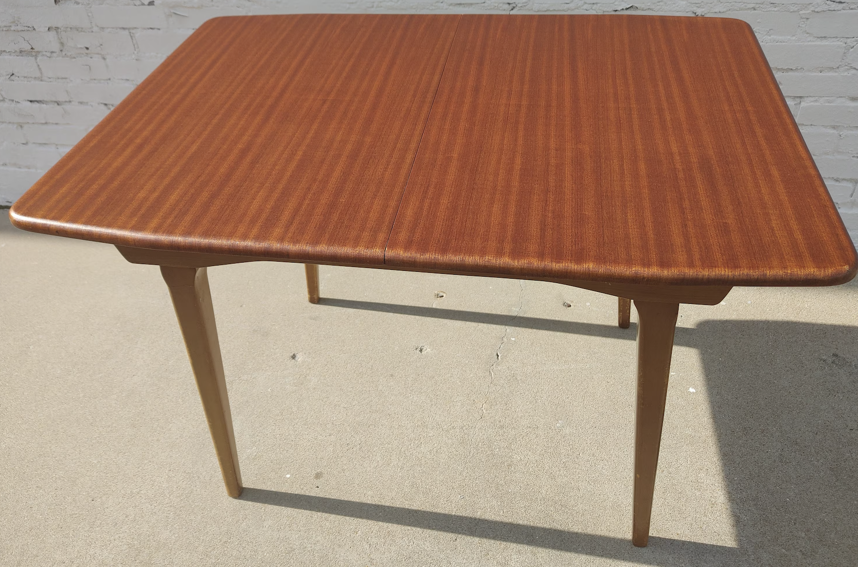 Mid Century Modern Teak Dining Table with Insert